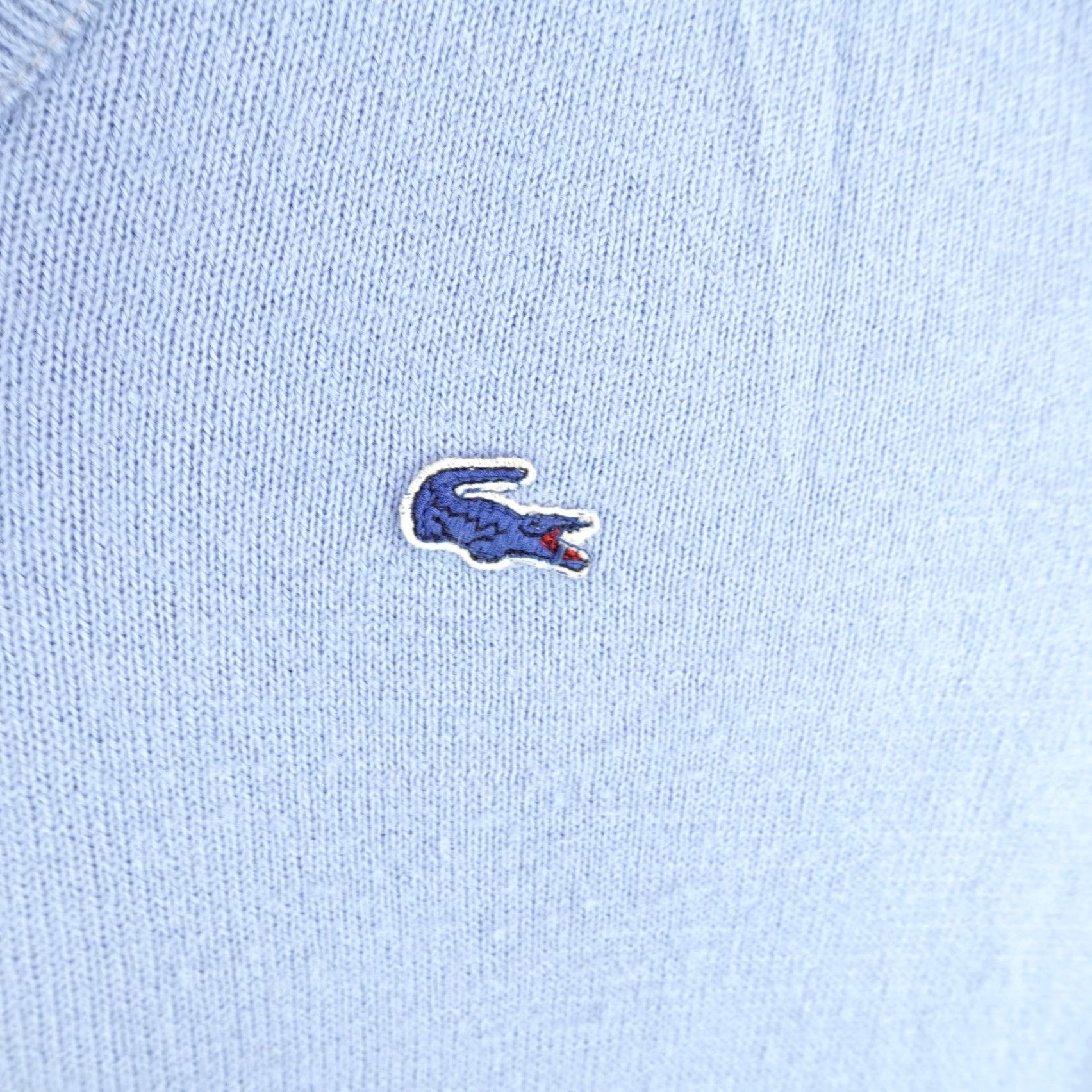 Lacoste VINTAGE Lacoste Izod Sweater Mens Medium Blue V-Neck Croc Logo Pullover 60s Size US M / EU 48-50 / 2 - 3 Thumbnail