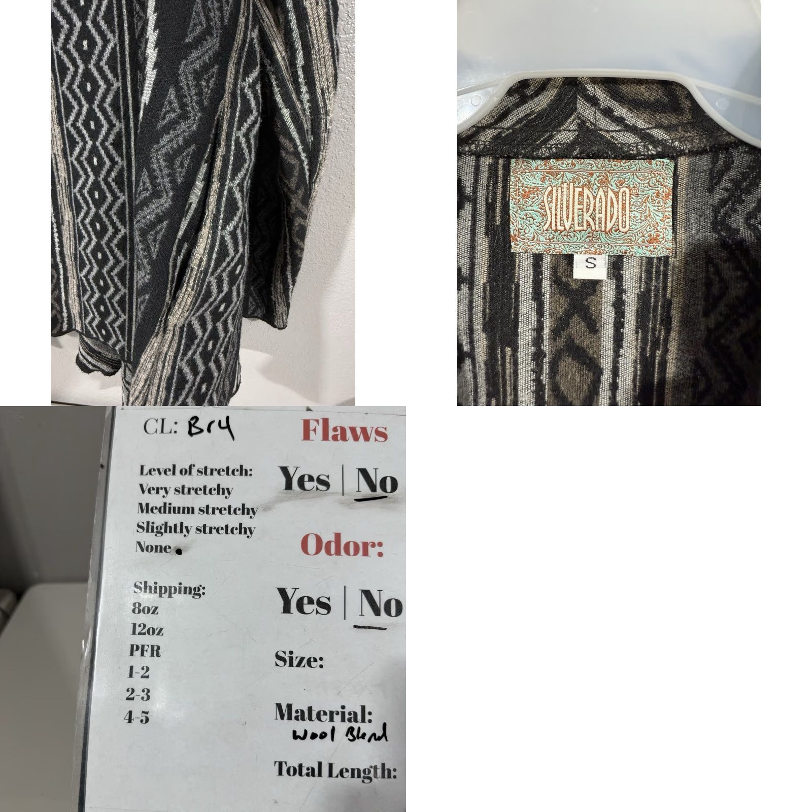 Vintage Silverado Gray Southwestern Open Front Cardigan Knit Sweater Women's S Size S / US 4 / IT 40 - 8 Thumbnail