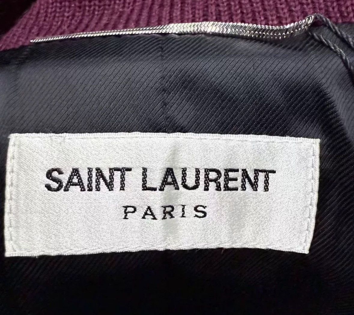 Saint Laurent SLP wine red baseball jacket2412-Nextarrow