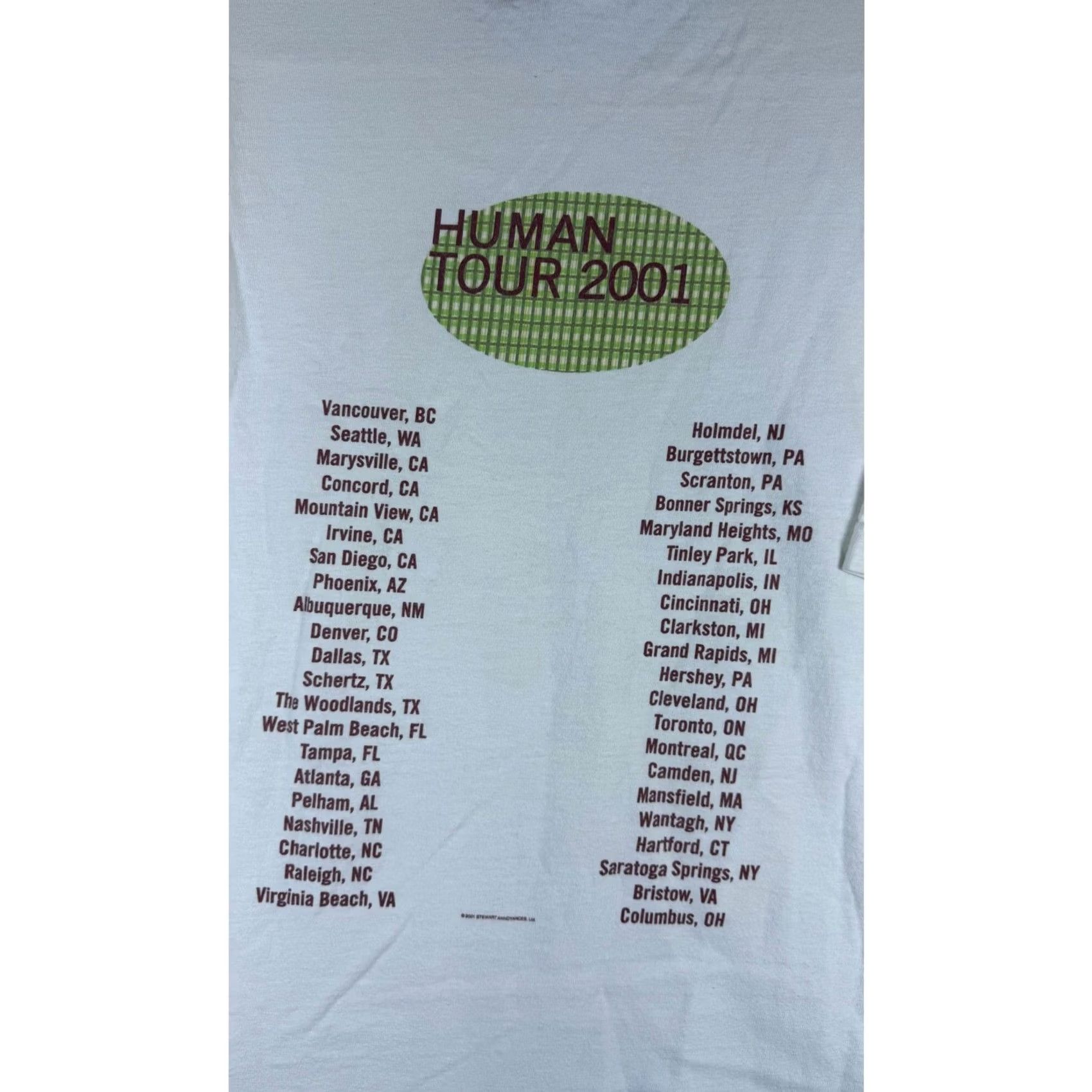 Vintage Murina Rod Stewart Concert T-Shirt Mens Large White 2001 Human Tour Graphic Size US L / EU 52-54 / 3 - 3 Thumbnail