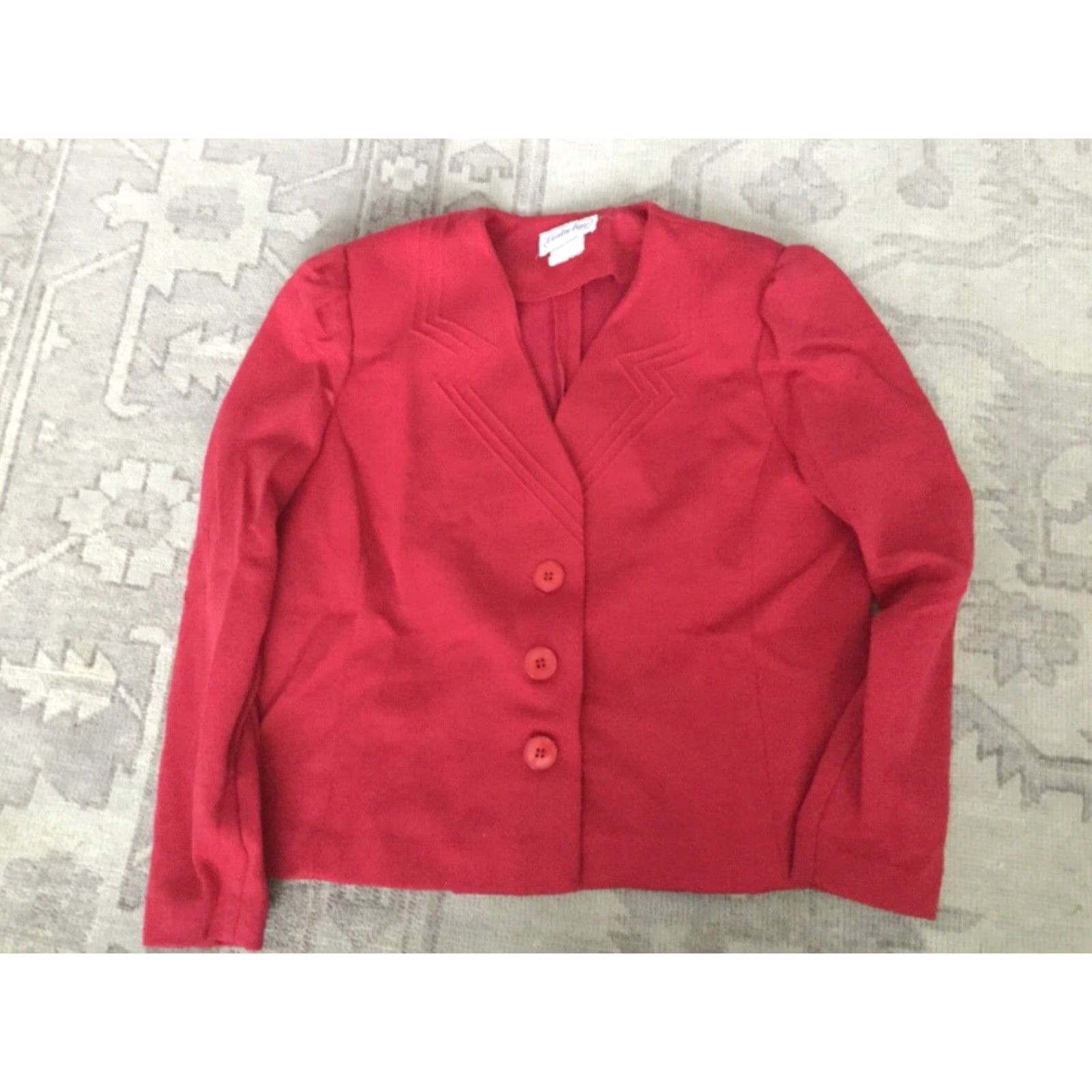 Vintage VINTAGE Leslie Fay Red Pencil Skirt Suit Size 16 Tailored Womens Size 38" / US 16 / IT 52 - 2 Thumbnail