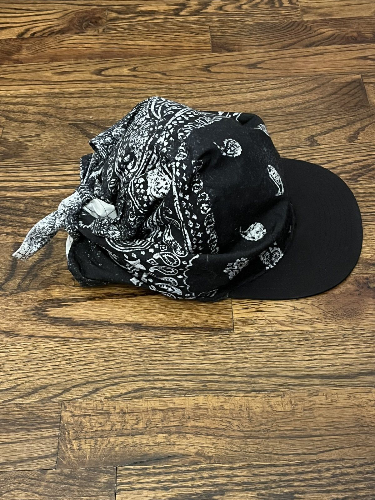 Japanese Brand × Vintage Bandana Hat - black Size ONE SIZE - 5 Thumbnail