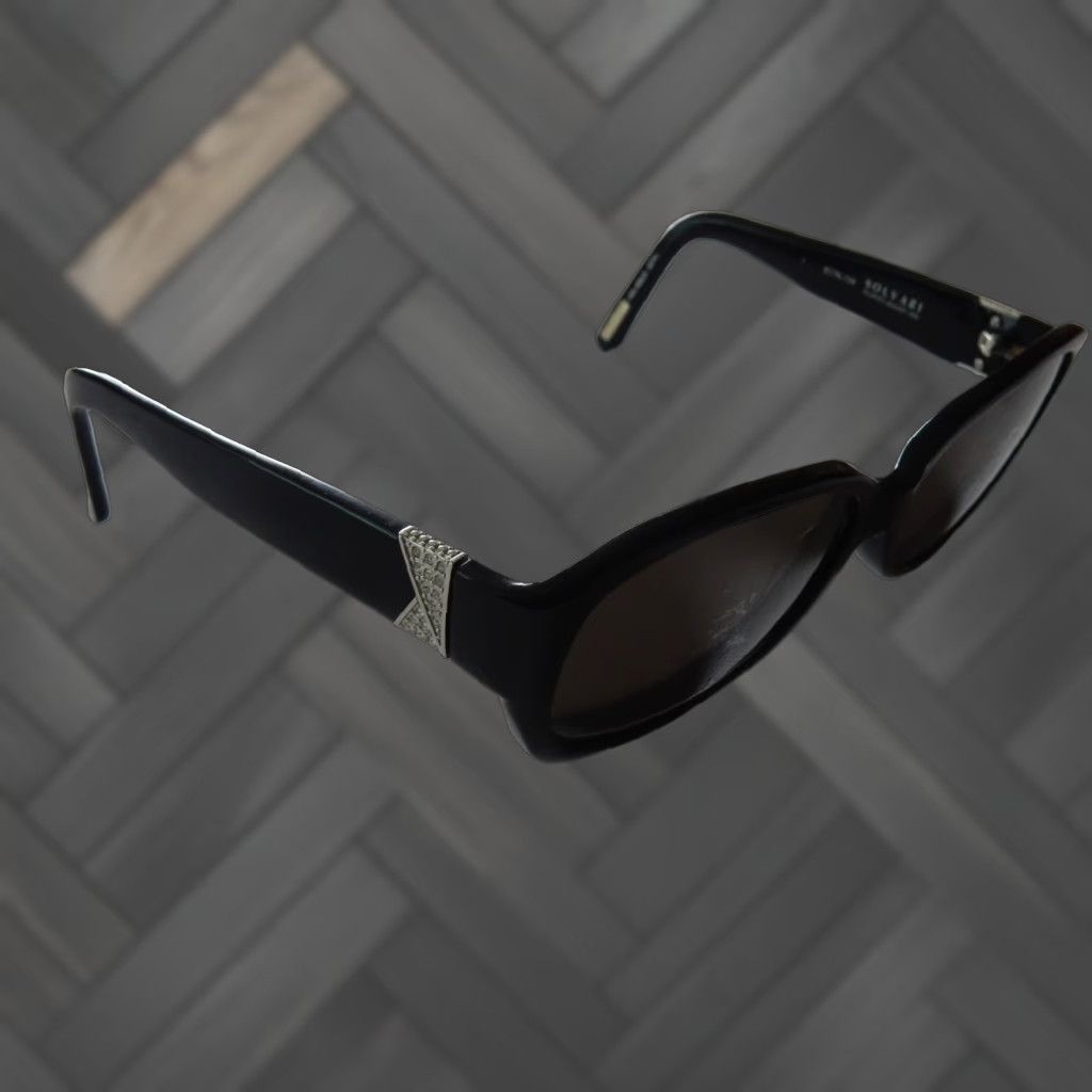 Vintage VINTAGE Solvari Sunglasses Frames Only 58×16 134 Black Women's Accessories Size ONE SIZE - 1 Thumbnail