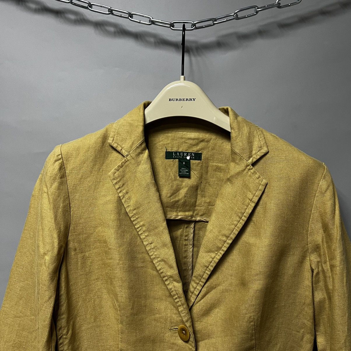 Ralph Lauren Lauren Ralph Lauren 100% Linen Two Button Tan Blazer Jacket Size XS / US 0-2 / IT 36-38 - 5 Thumbnail