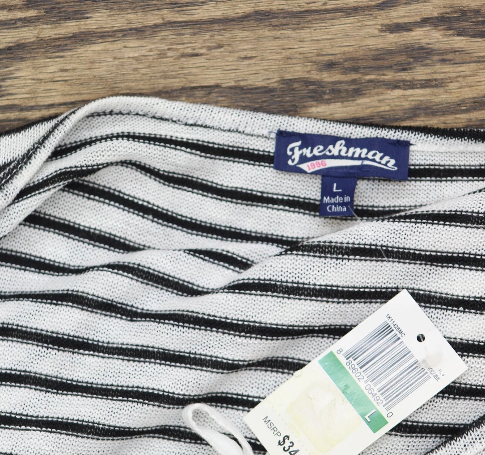 Other Nwt Freshman Striped Lace-up Knit Top Black White Stripe L Size L / US 10 / IT 46 - 4 Thumbnail