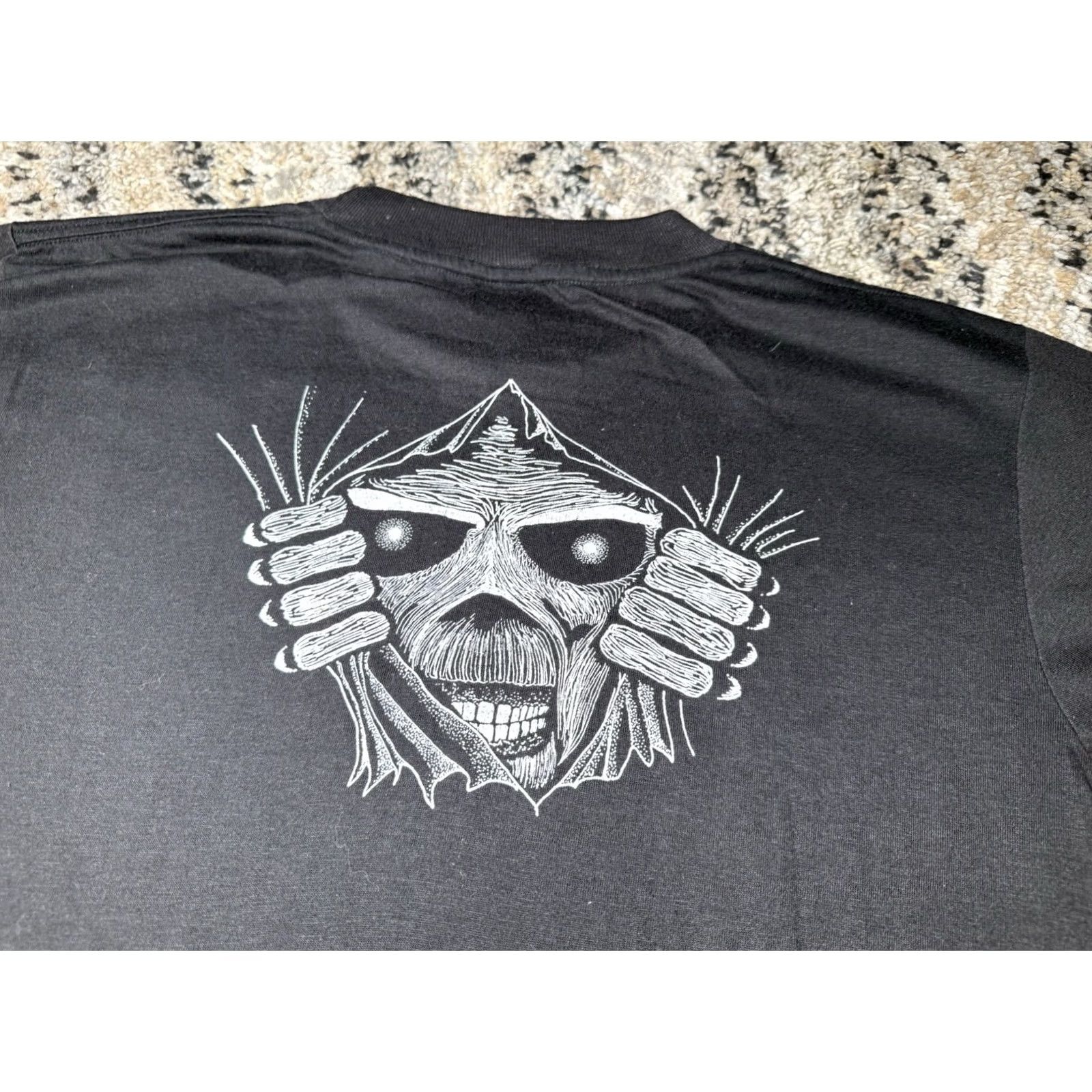 Vintage VINTAGE Iron Maiden Voyage Egypt Mummy Concert Tee Shirt Tour Med Shirt Black Cotton Blend 1980s Punk Mens Size US M / EU 48-50 / 2 - 5 Thumbnail