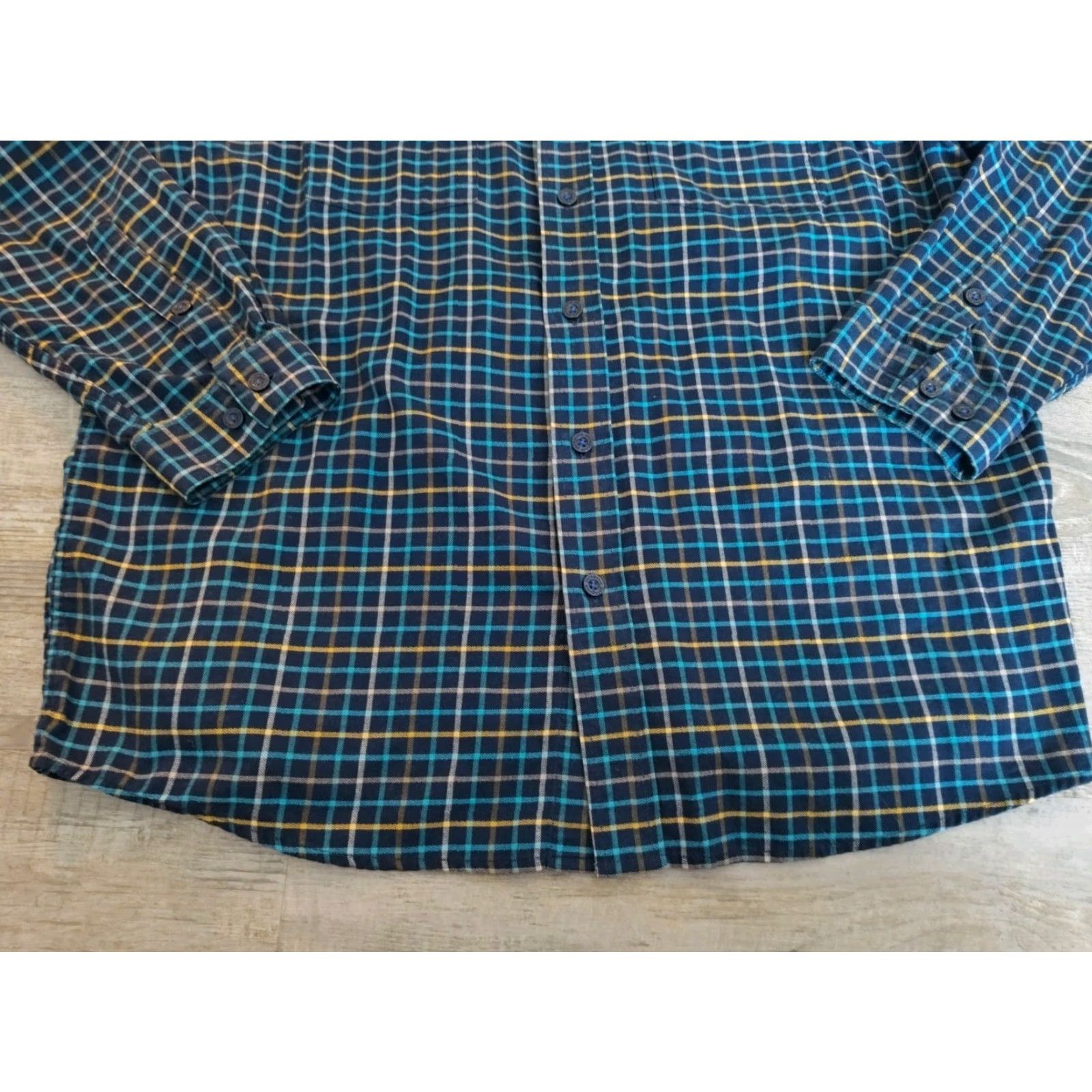 Patagonia Patagonia Men's L Blue Plaid Organic Cotton Button-Up Shirt Long Sleeve Collared Spread | 53856 Size US L / EU 52-54 / 3 - 2 Thumbnail