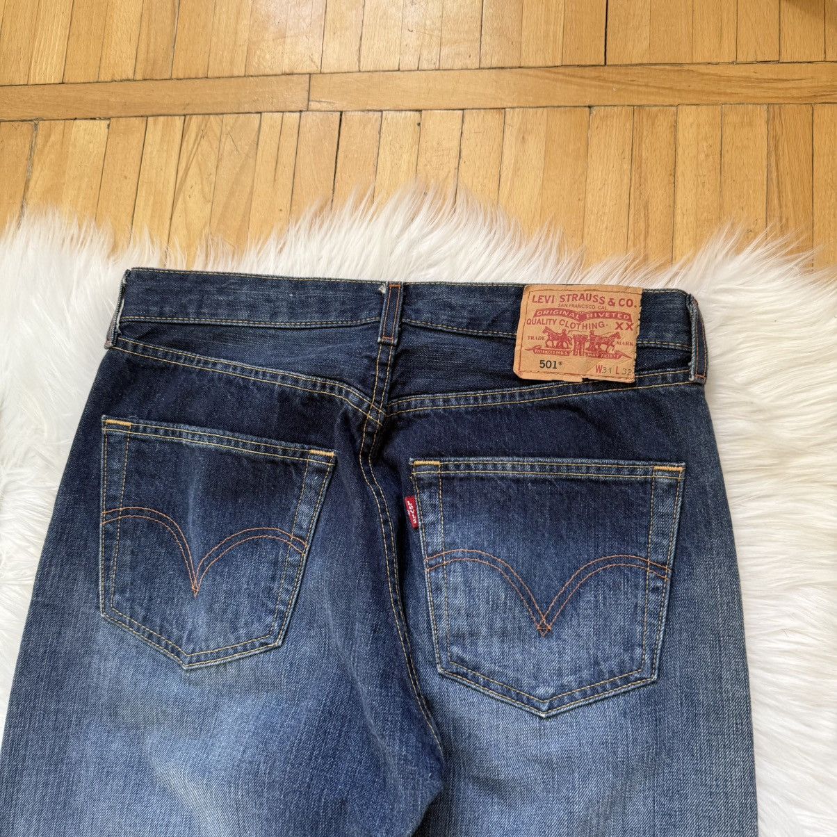 Levi's 📌 Vintage 00’s Levi's 501 Denim Washed Jeans Size US 31 - 4 Thumbnail