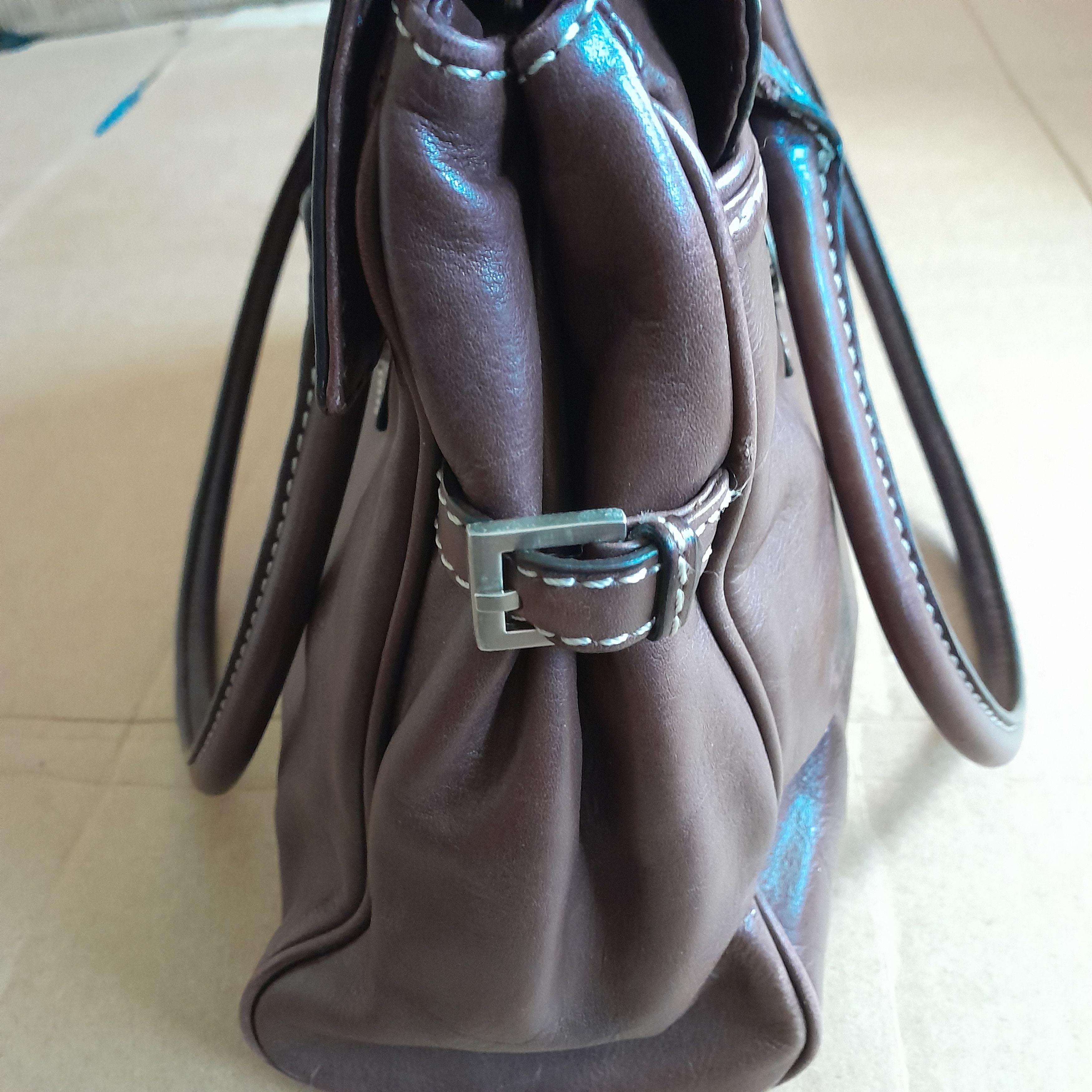 Michael Kors Michael Kors Brown Patent Leather Shoulder Bag Size ONE SIZE - 7 Thumbnail