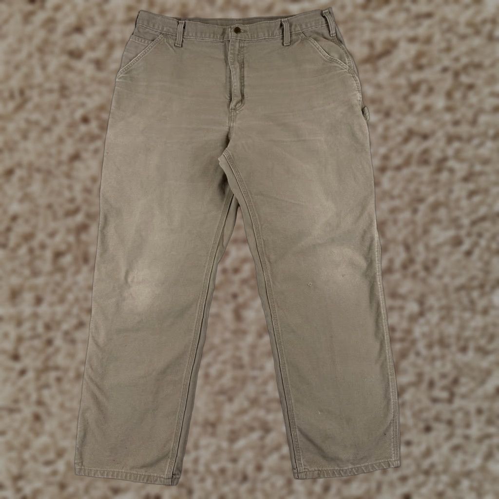 Carhartt Jeans Adult 40 Beige Denim Carpenter Cargo Cotton READ 40x32