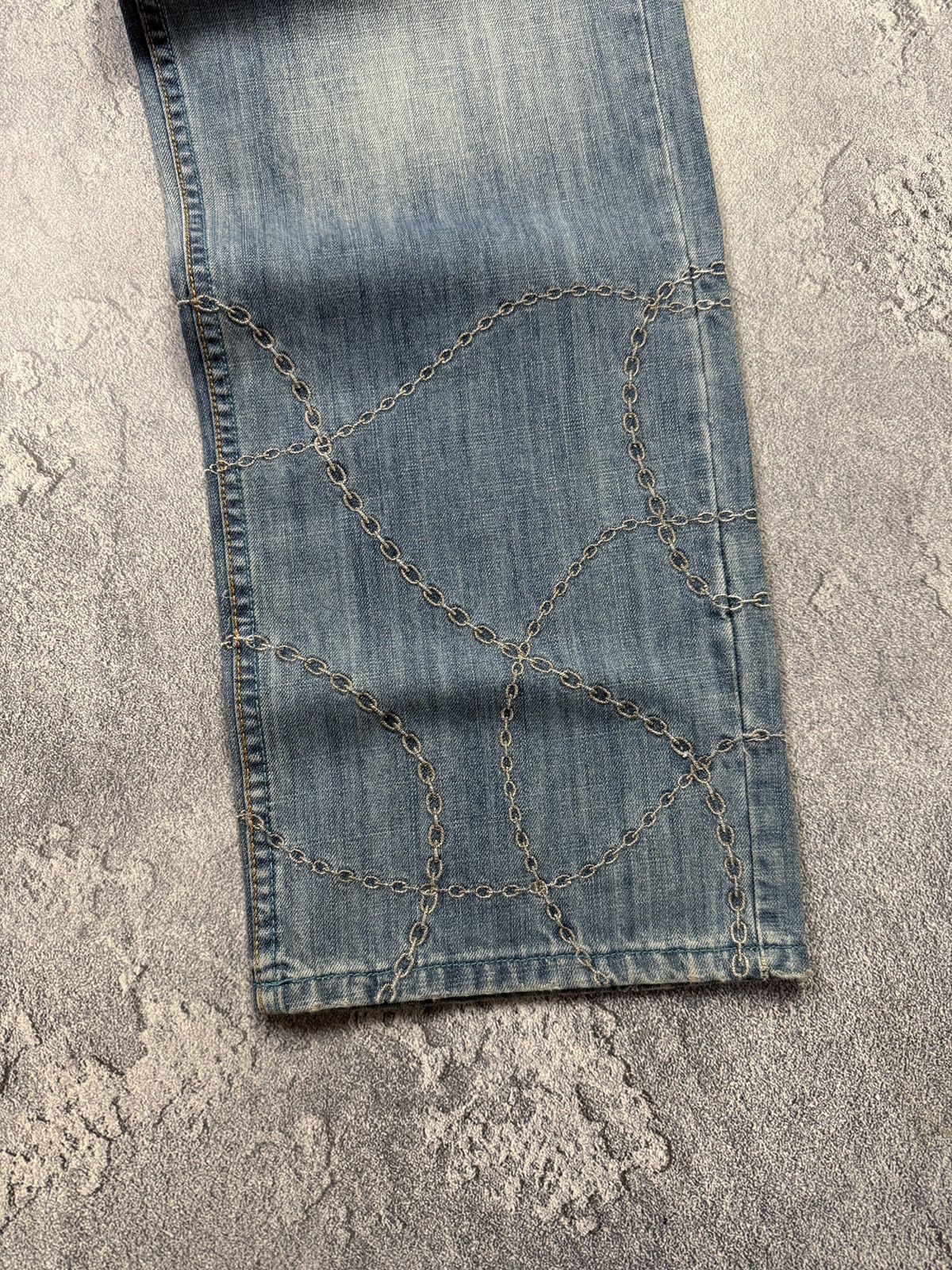 Other Sir Benni Miles Chain Pattern Stitch Washed Jeans Baggy Y2K Size US 32 / EU 48 - 5 Thumbnail
