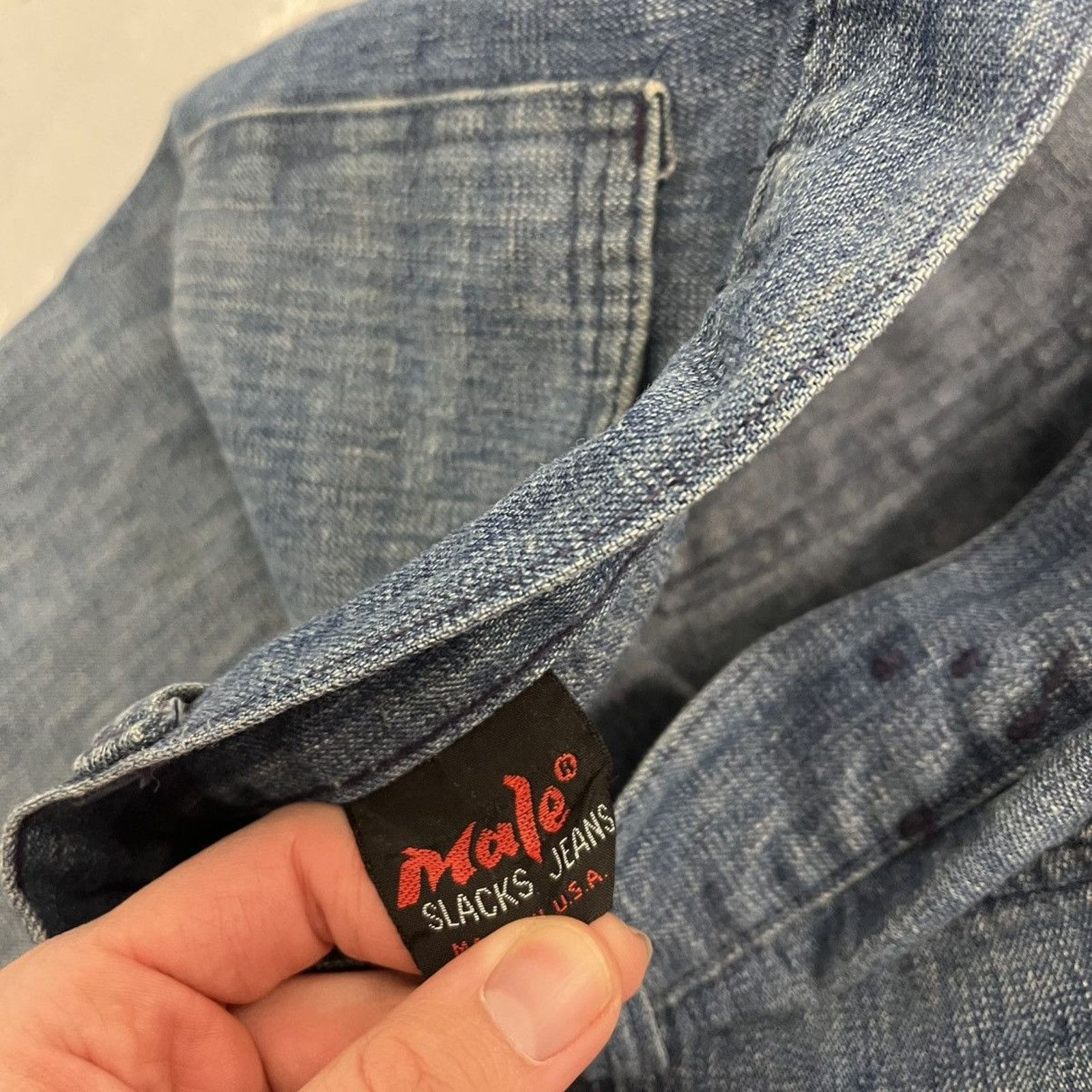 Other Vintage 70s Blue Seafarer Low Rise Bell Bottom Jeans 32x26 Size US 32 / EU 48 - 5 Thumbnail