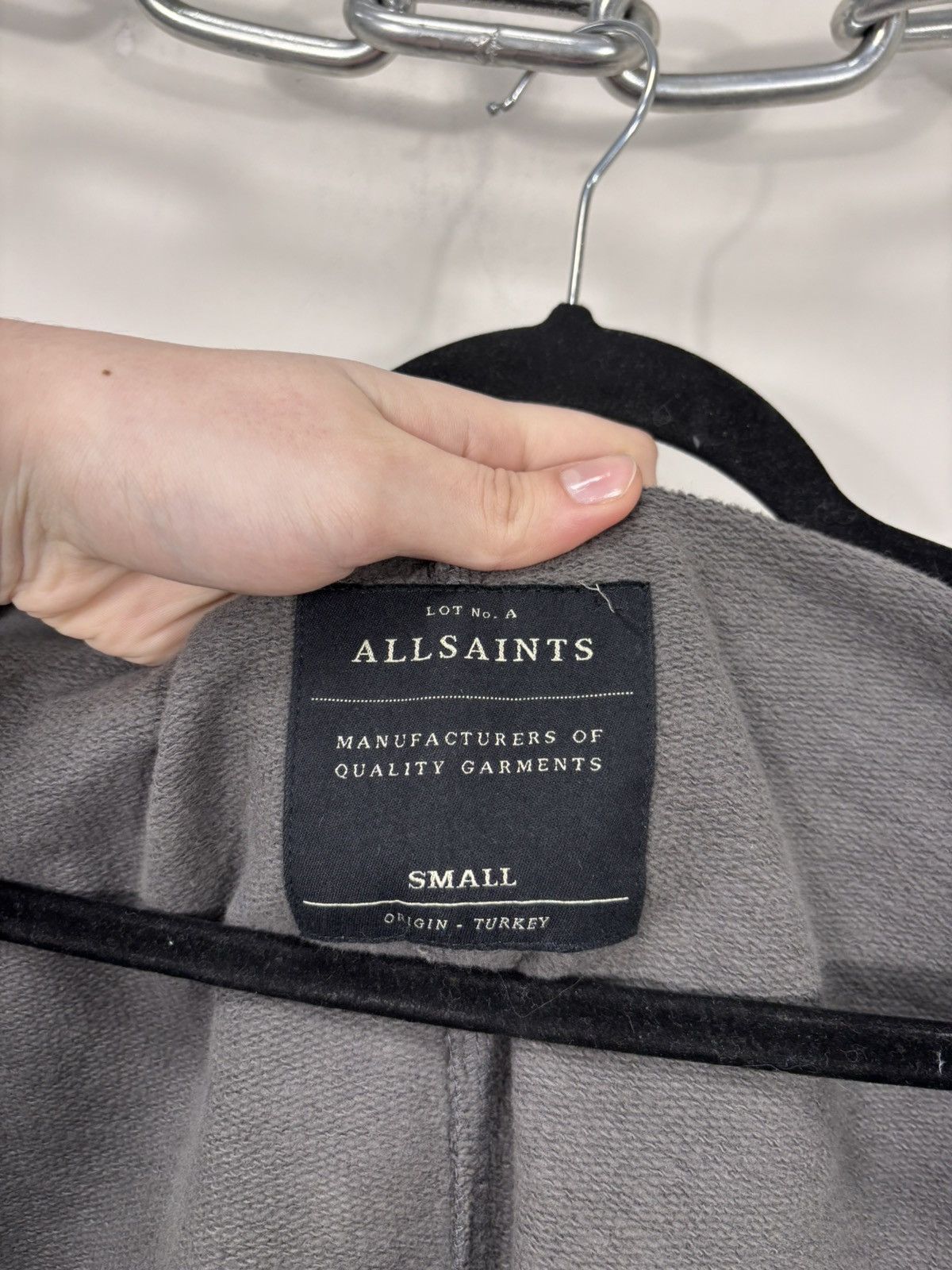 Allsaints AllSaints Men’s Grey Full Zip Cotton Newton Bomber Jacket Size US S / EU 44-46 / 1 - 14 Thumbnail
