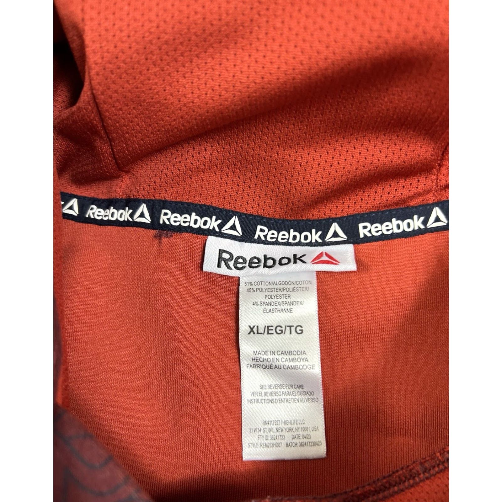 Reebok VINTAGE? (No) Reebok Unwind Hoodie Sweatshirt AOP Red XL Men Pullover Size XL Mens Red Hoodie Sweatshirt XP? Size US XL / EU 56 / 4 - 5 Thumbnail