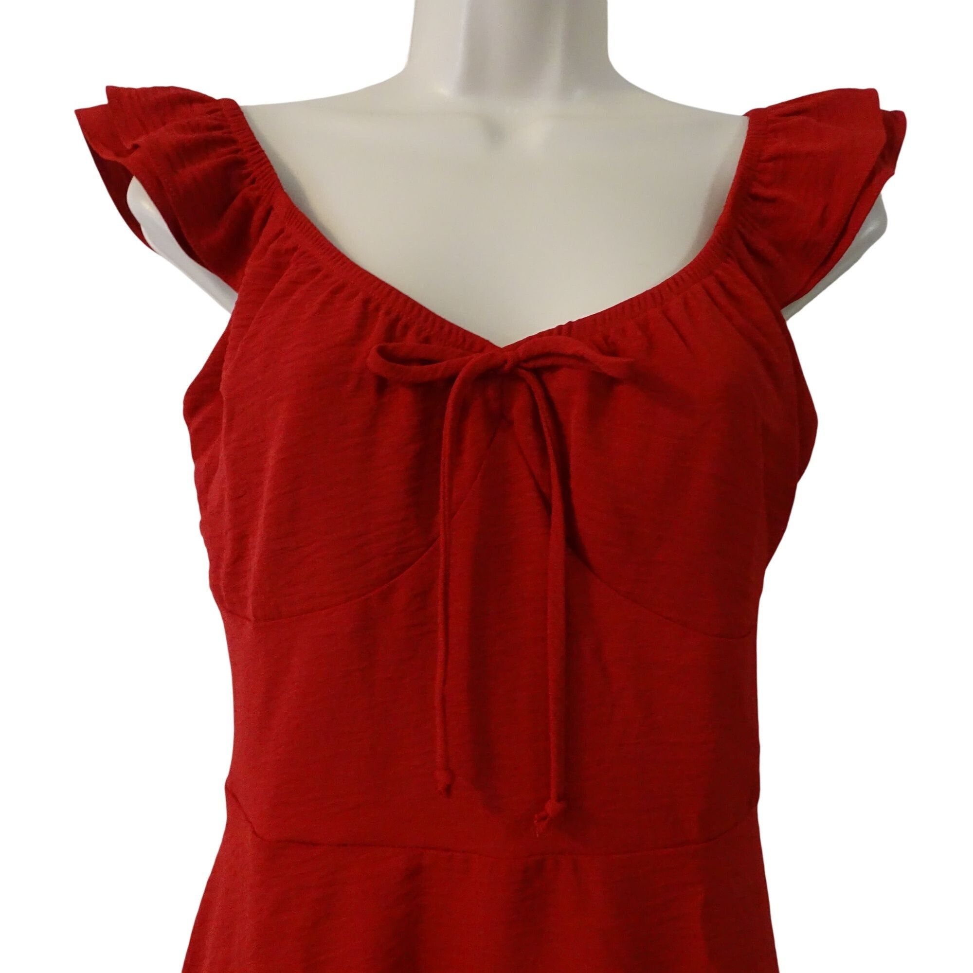 Other Nine Britton Holly Flutter Sleeve Dress Red Size XL Size XL / US 12-14 / IT 48-50 - 2 Thumbnail