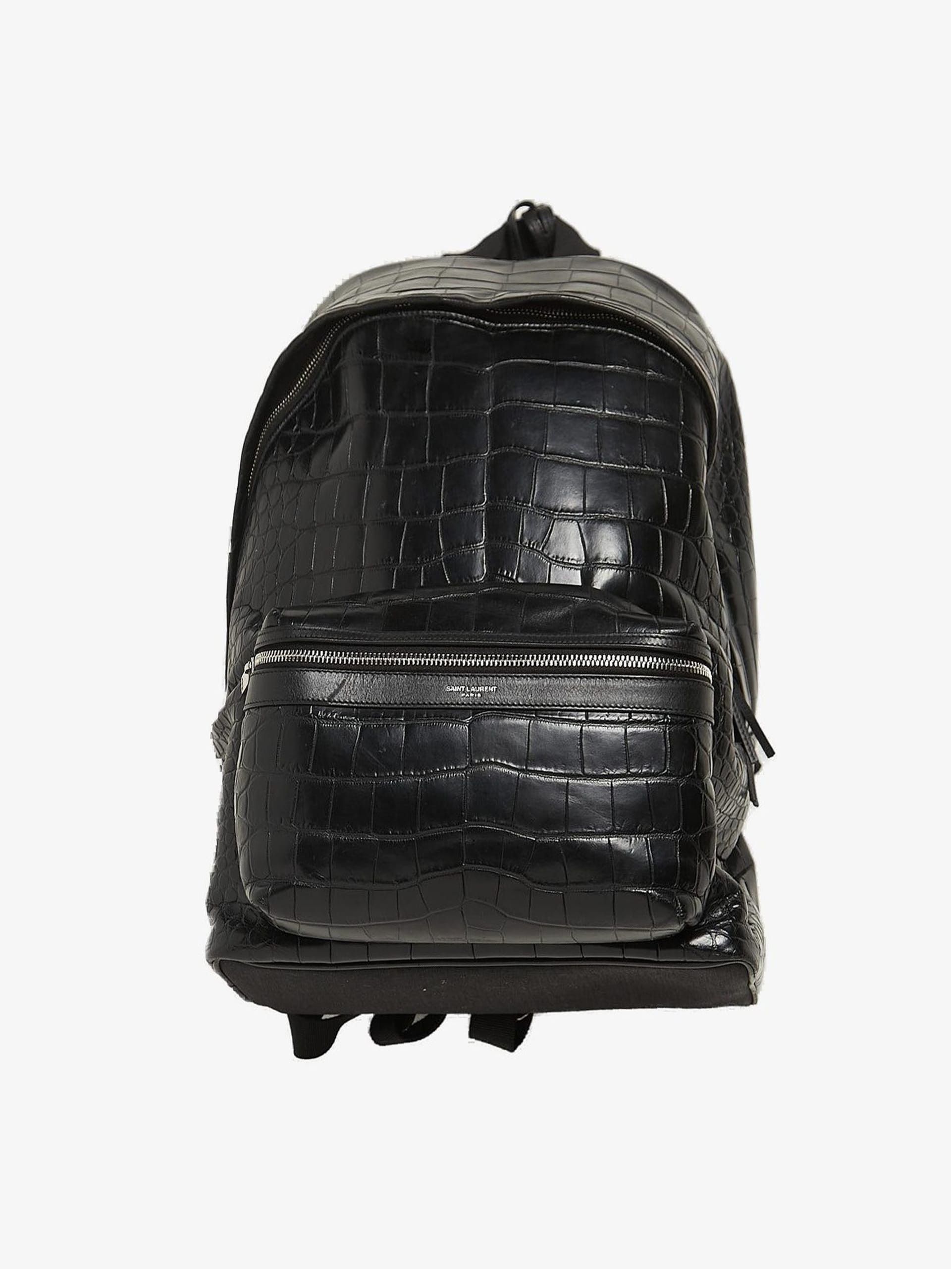Black Croco Leather Backpack