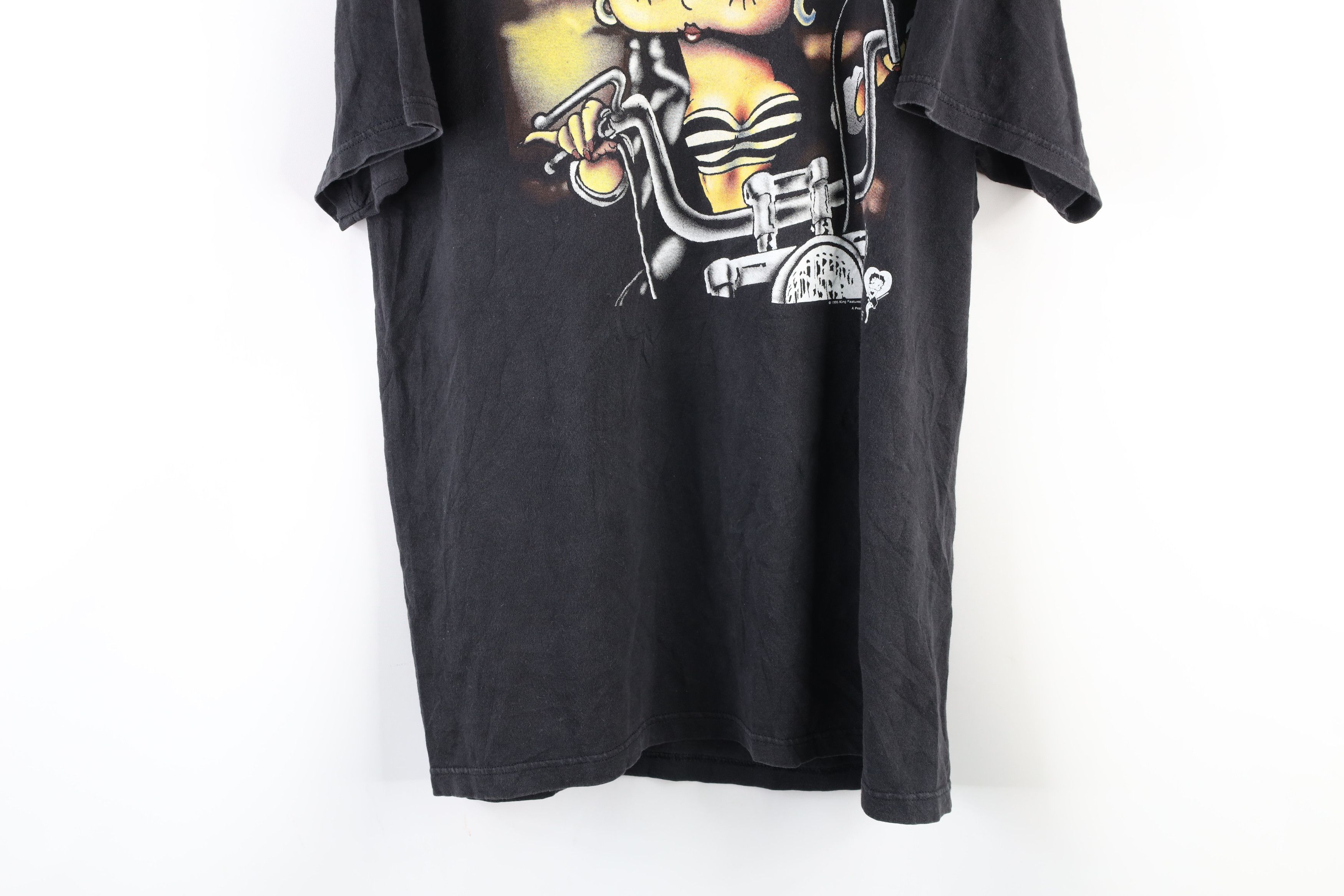 Vintage Vintage 90s Betty Boop Motorcycle Short Sleeve T-Shirt Black Size US L / EU 52-54 / 3 - 3 Thumbnail