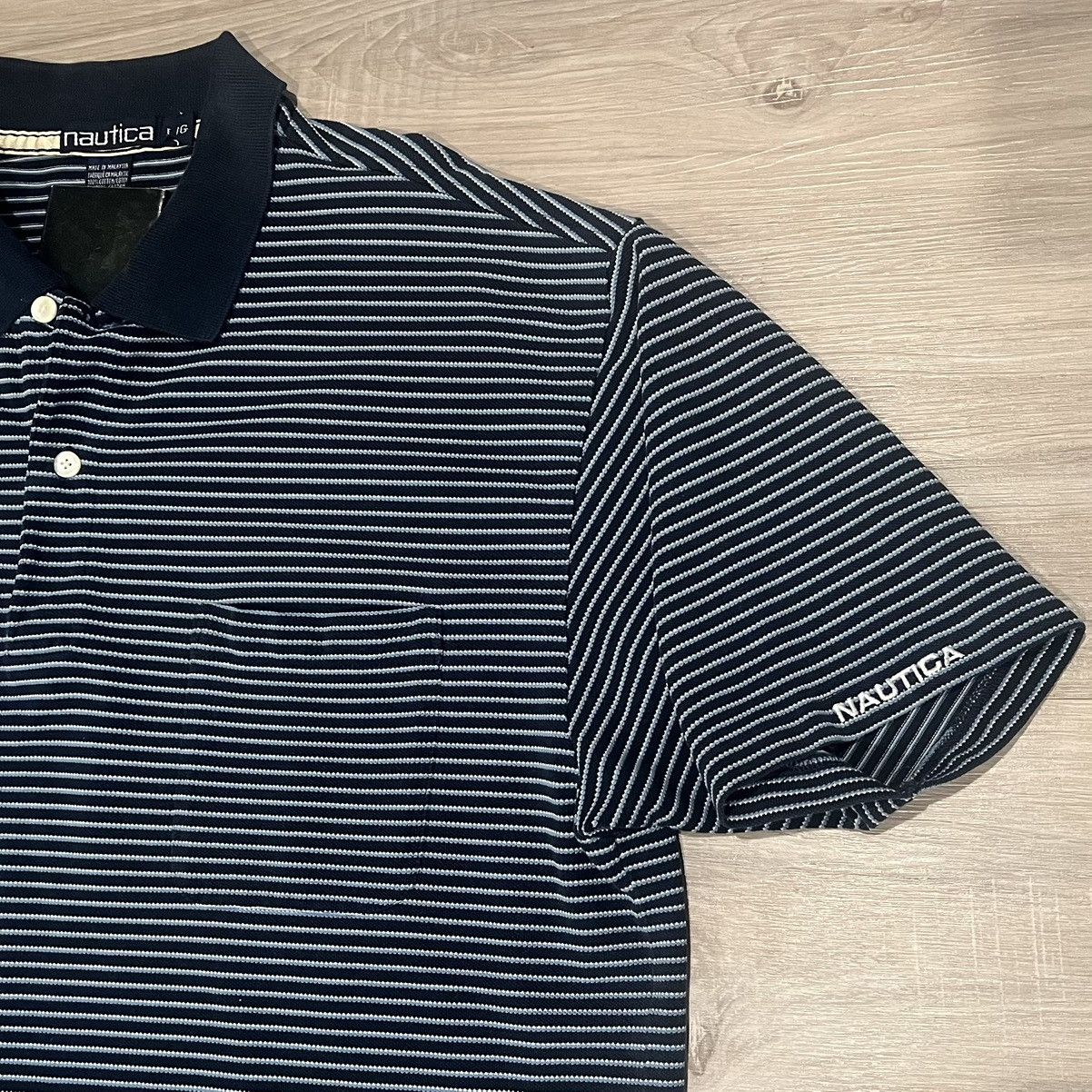 Nautica Vintage Nautica Striped Chest Pocket Polo Shirt Navy / Blue Size US L / EU 52-54 / 3 - 3 Thumbnail