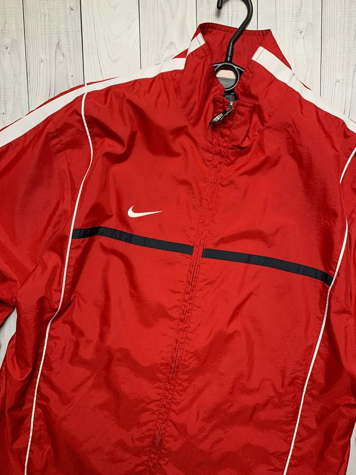 Nike × Vintage Vintage Nike track jacket size L red logo rare Size US L / EU 52-54 / 3 - 2 Thumbnail