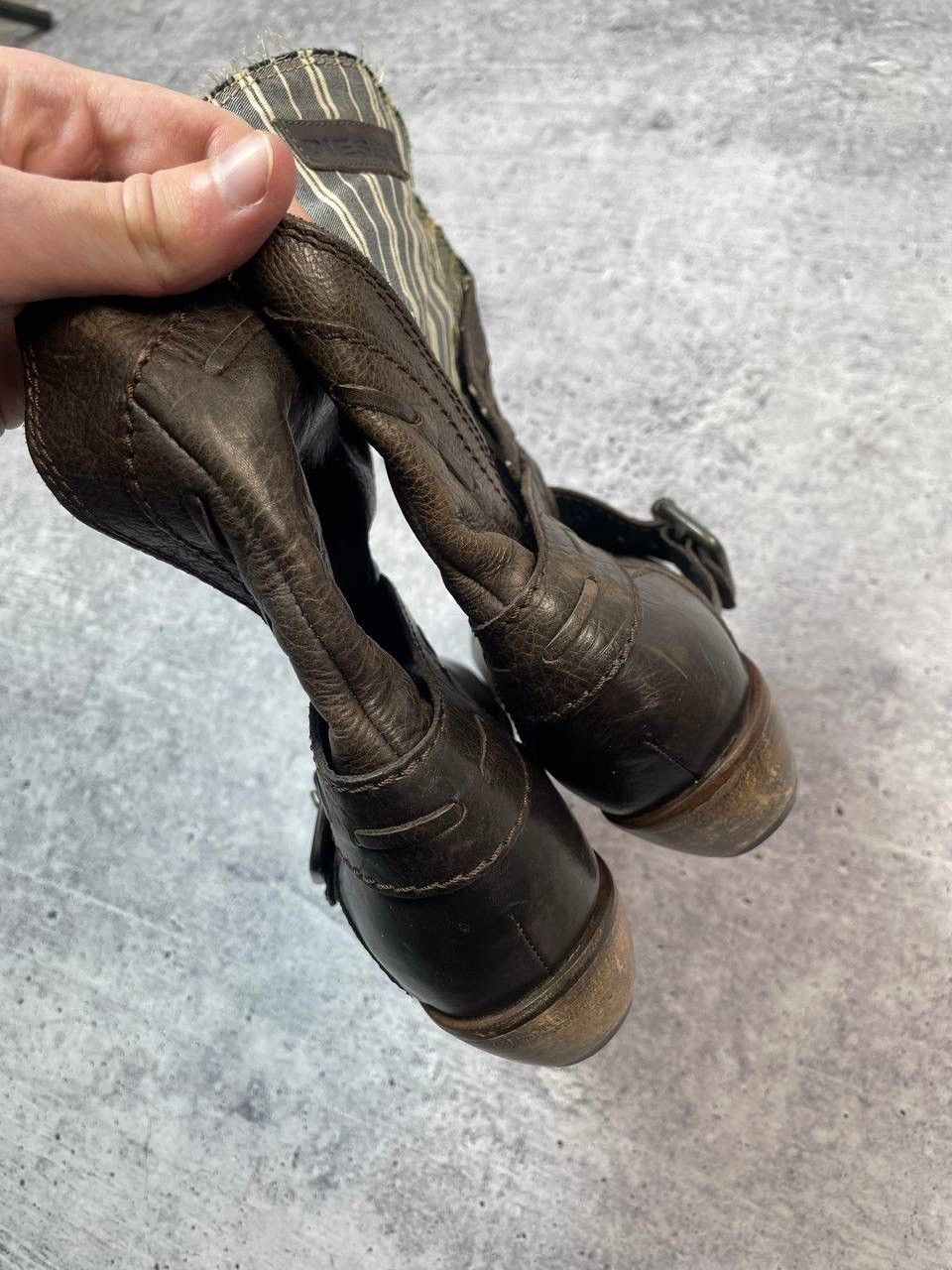 Diesel Vintage 00s Diesel Western Cowboy Belt Boots Y2K Size US 7 / IT 37 - 6 Thumbnail