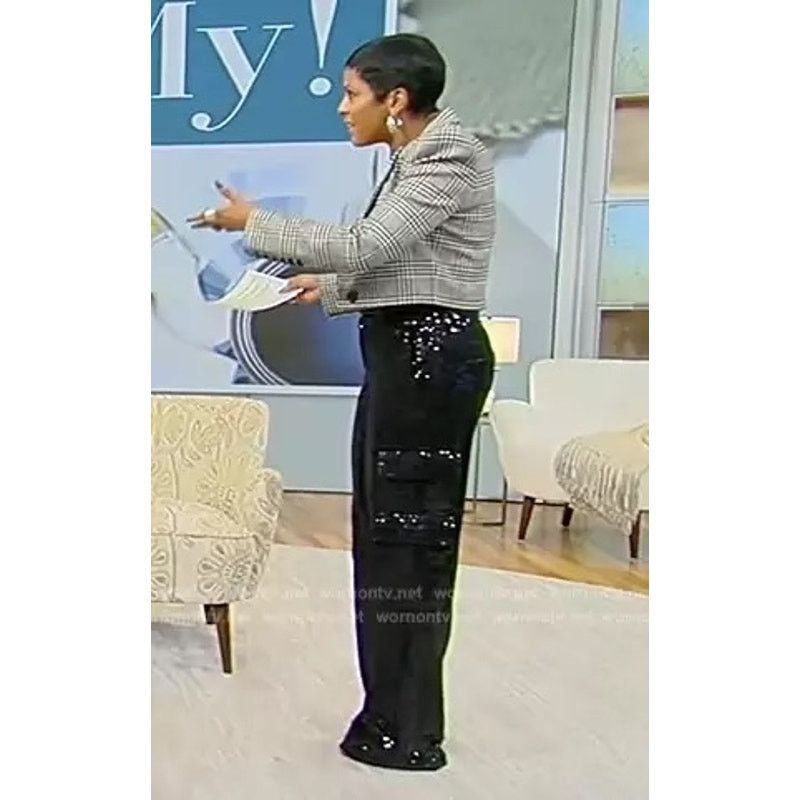 Alice + Olivia Alice + Olivia Hayes Sequin Cargo Pants black size 2 Size 26" / US 2 / IT 38 - 5 Thumbnail