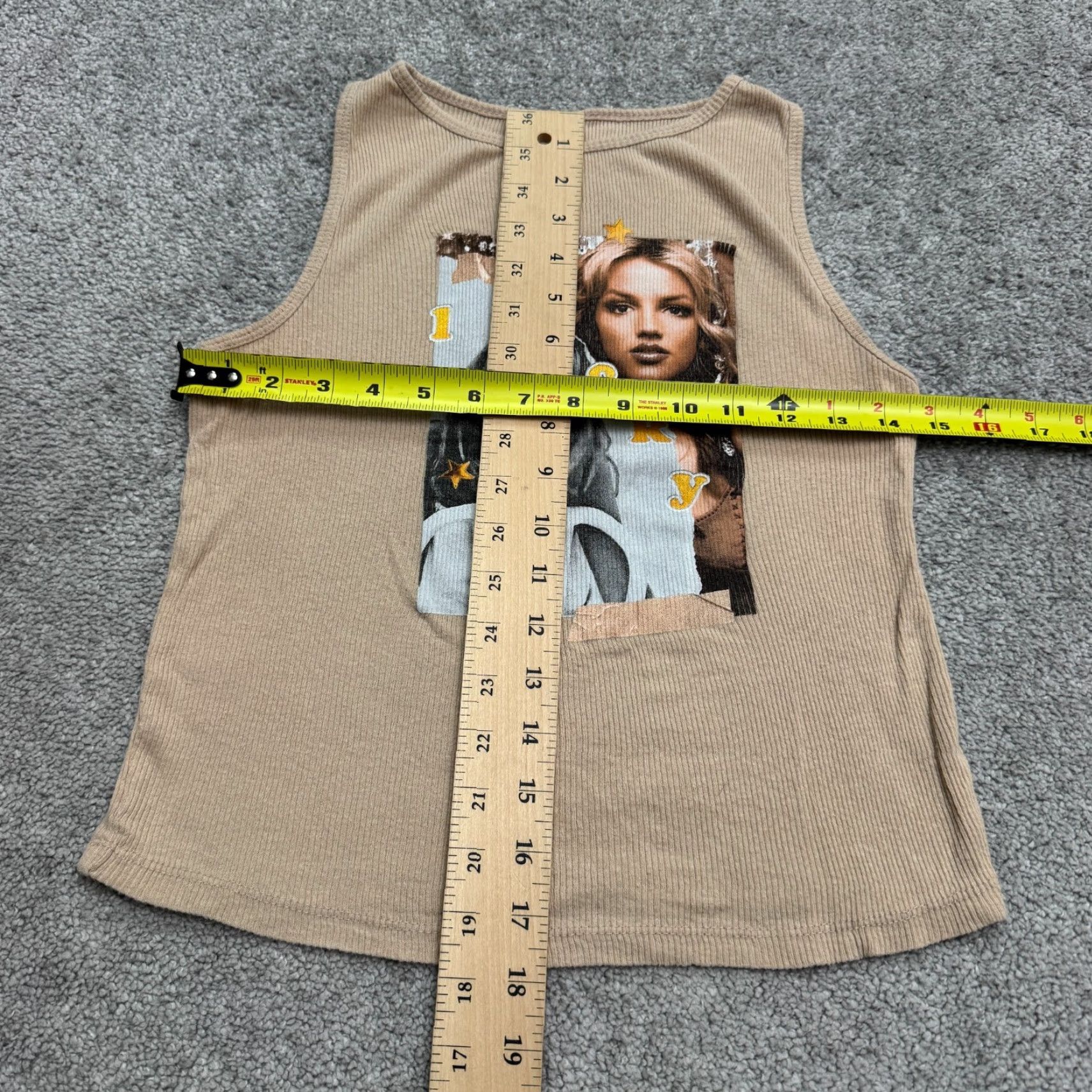 Vintage Britney Spears Tank Small Brown 100% Cotton Graphic Lucky Ribbed Knit 90s Music Stars Womens Size S / US 4 / IT 40 - 5 Thumbnail