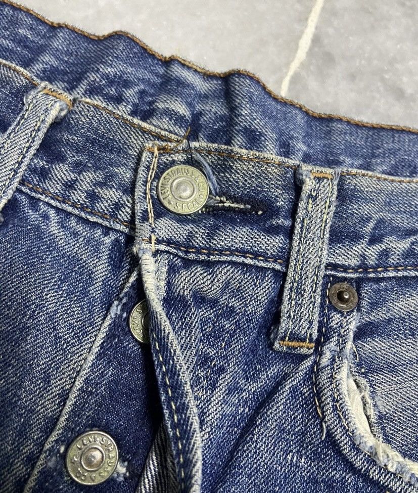Levi's Vintage 70s Levis 501 Selvedge Jeans Shorts Distressed Size US 30 / EU 46 - 9 Thumbnail