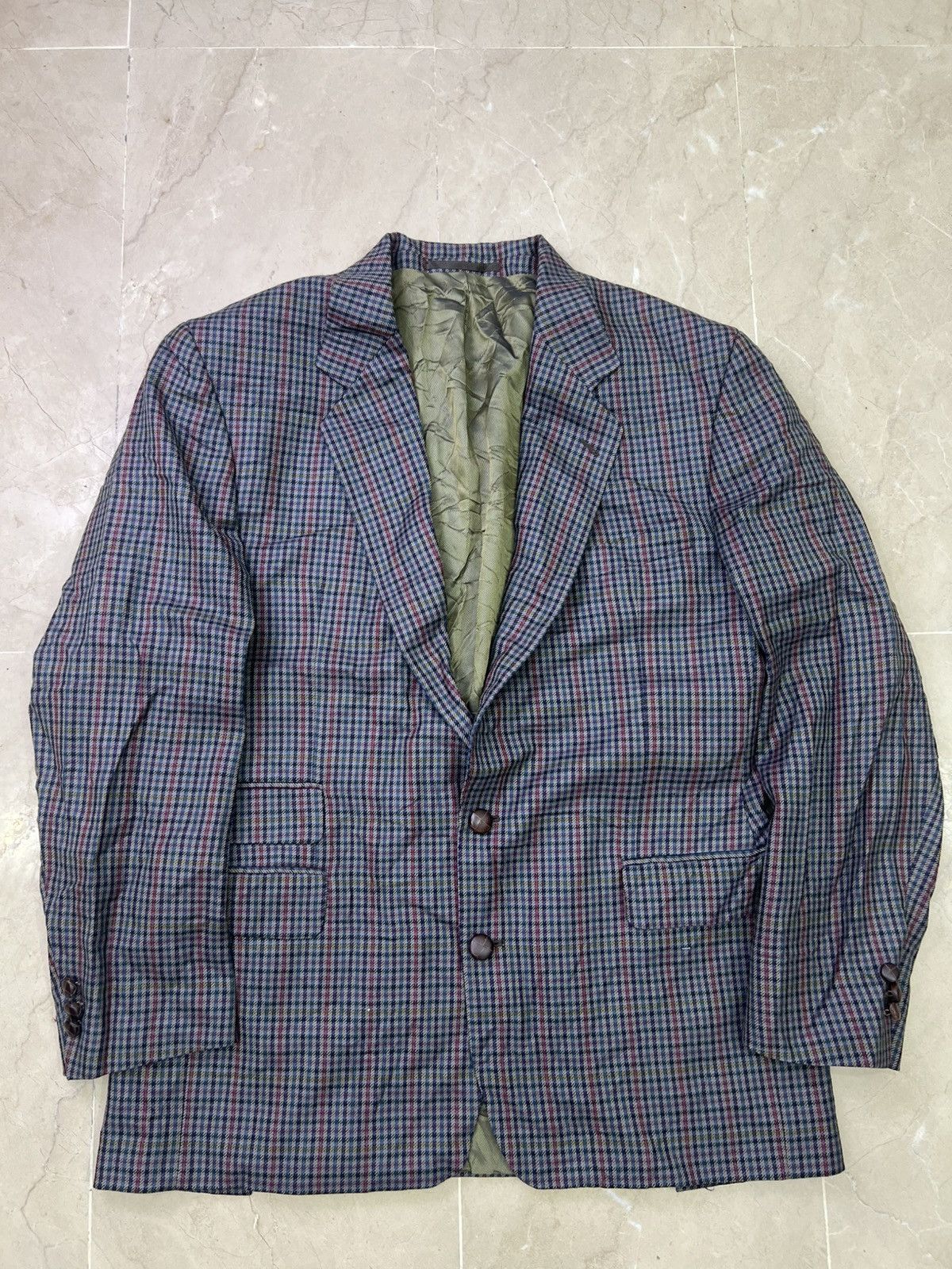 Other Vintage Mark Astor Pure New Wool Check Tweed Blazer Window Size 44R - 1 Thumbnail