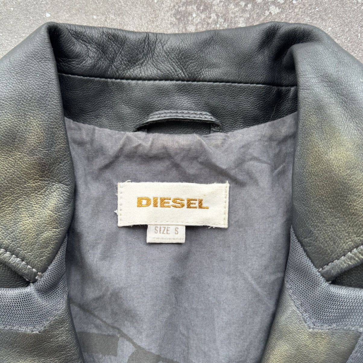 Diesel DIESEL 00’s Vintage Faded/Washed Punk Leather Jacket Size S / US 4 / IT 40 - 11 Thumbnail