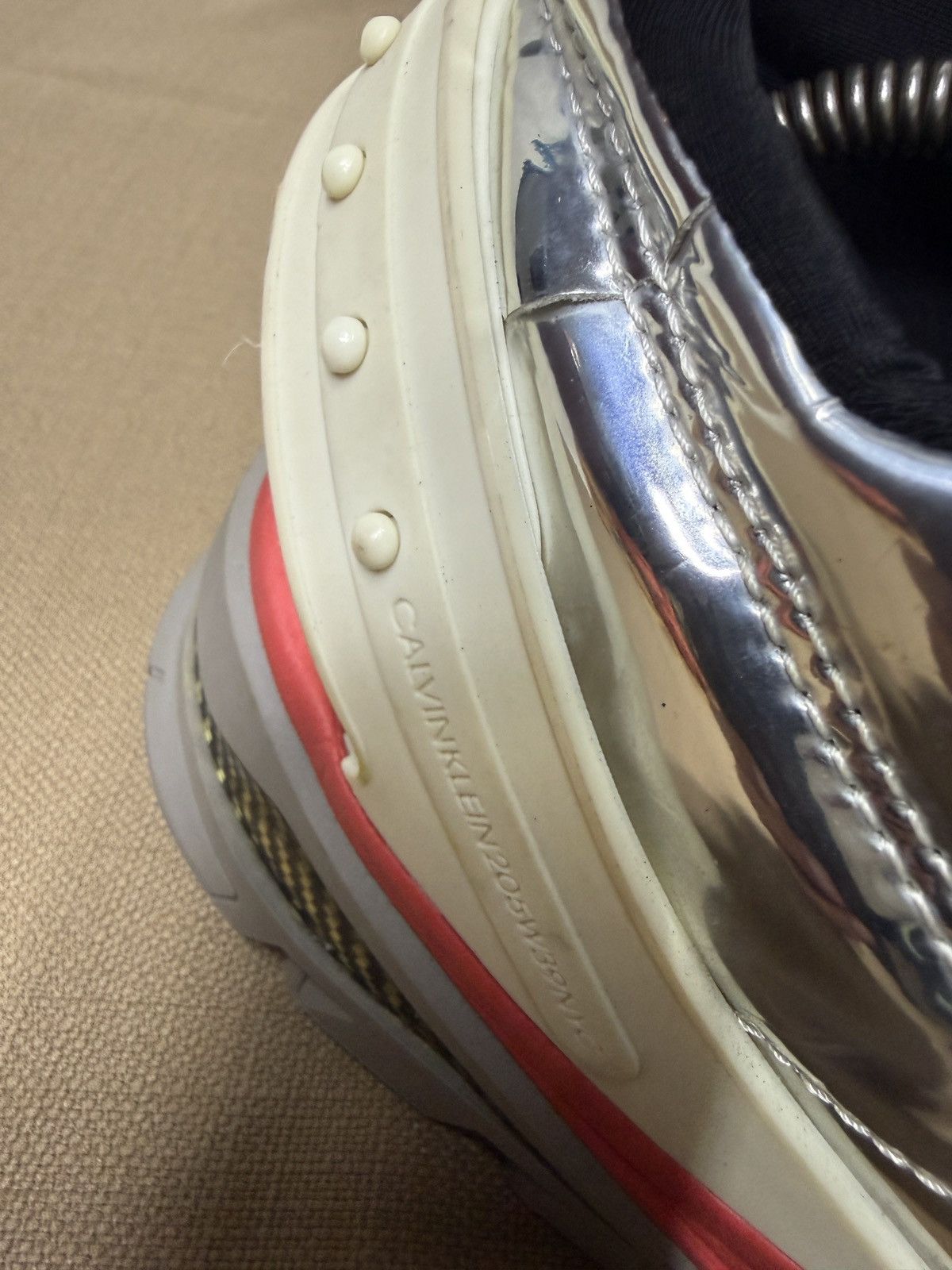 Calvin Klein 205W39NYC Calvin Klein 205W39NYC Cander Metallic Leather Sneakers Size US 10 / EU 43 - 6 Thumbnail