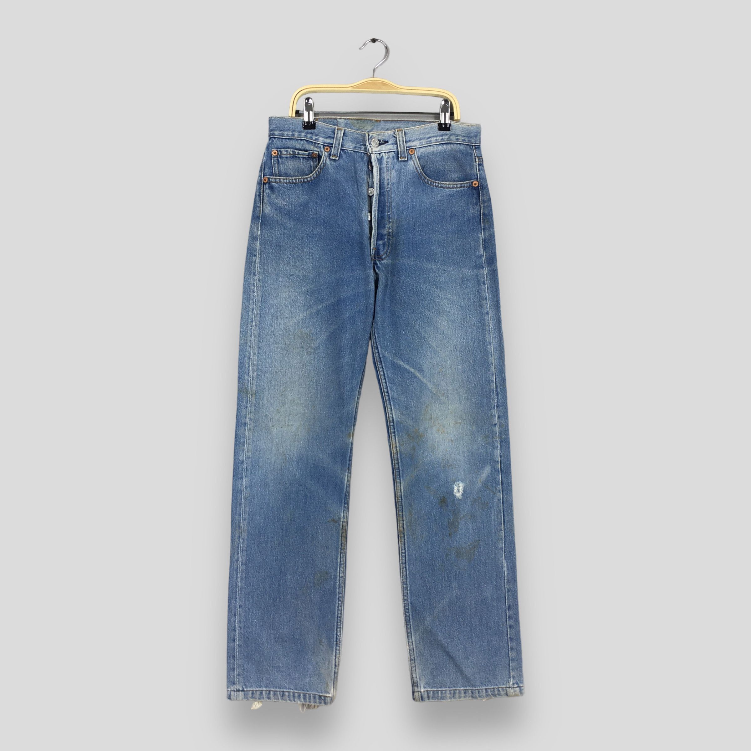 image of Size 28X29 Vintage 90's Levi's 501 Faded Blue Jeans, Men's