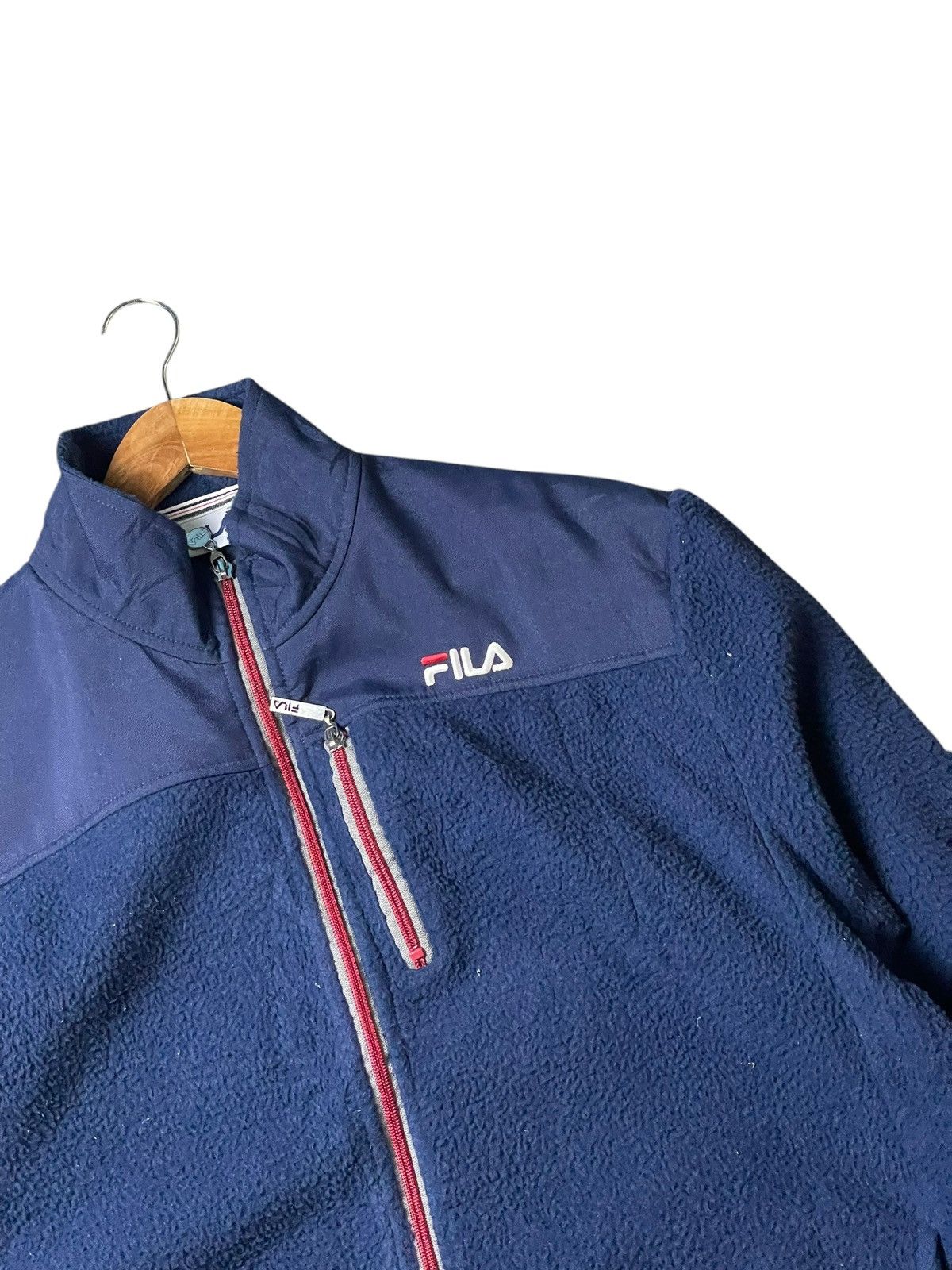 Fila × Japanese Brand × Vintage FILA Men’s Fleece Zipper Jacket (98) Size US M / EU 48-50 / 2 - 2 Thumbnail