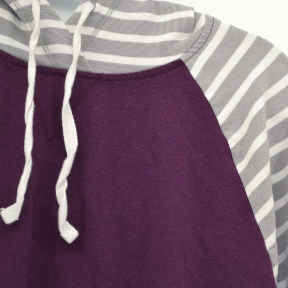 Orvis Orvis Womens Hooded Sweater Top Striped Burgundy Pocket Sz S Size S / US 4 / IT 40 - 8 Thumbnail