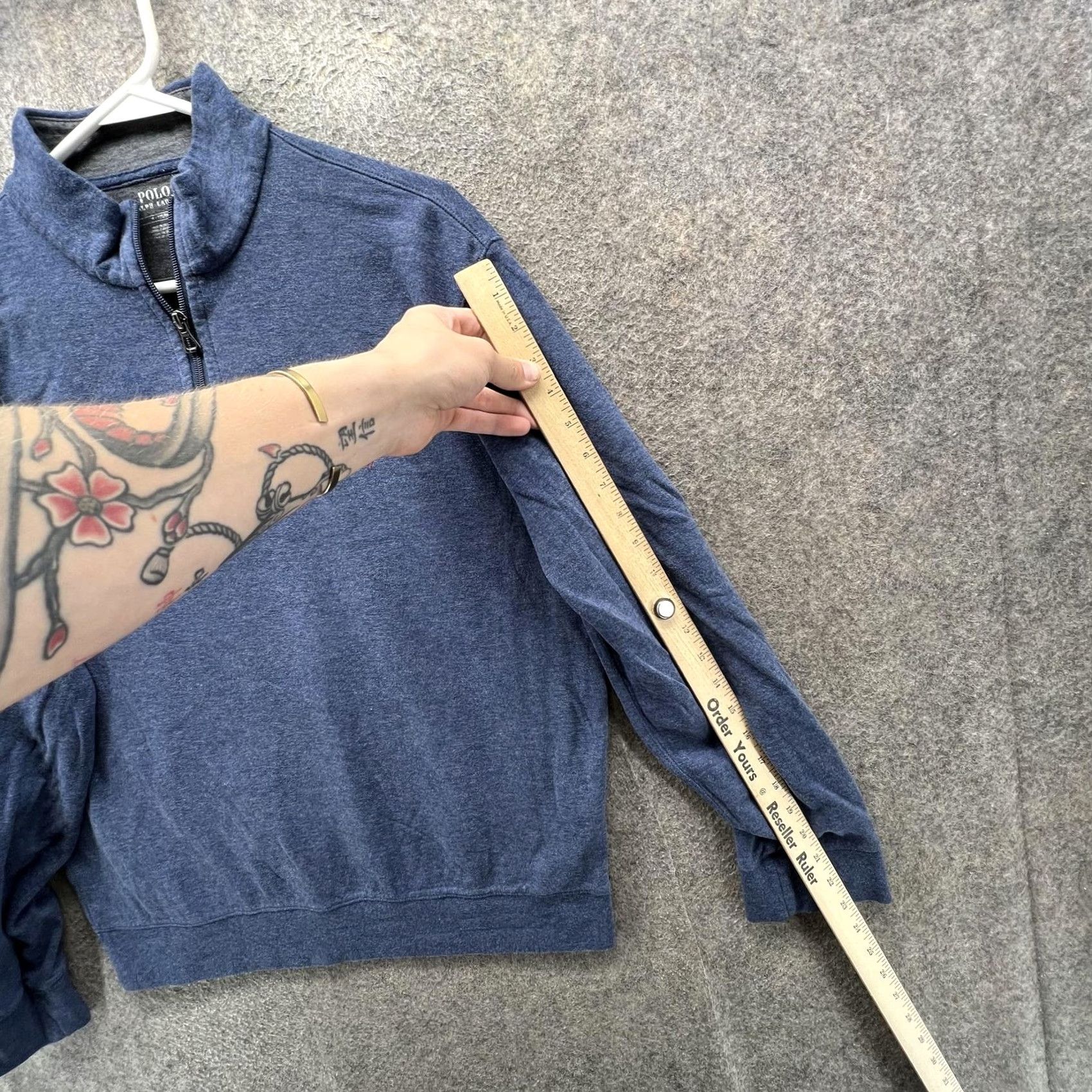 Polo Ralph Lauren Polo Ralph Lauren Sweatshirt Mens M Blue 1/4 Zip Mock Neck Knit Pullover Size US M / EU 48-50 / 2 - 4 Thumbnail