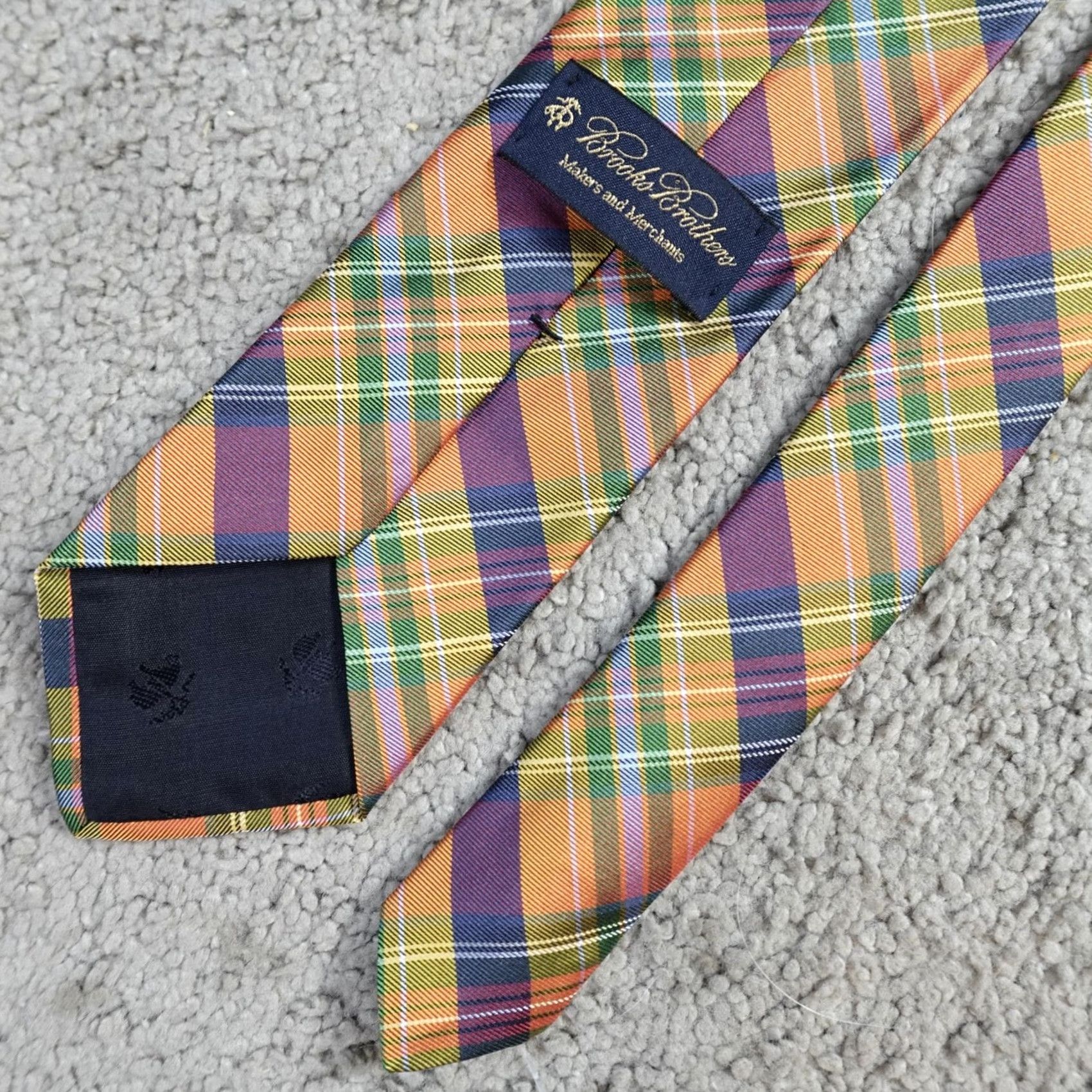 Brooks Brothers Brooks Brothers Tie Silk Tartan Plaid Yellow & Blue Check Makers & Merchants Men Medium? Size ONE SIZE - 2 Thumbnail