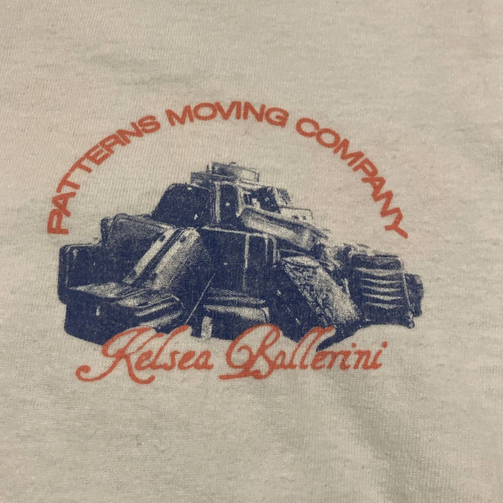 Vintage Kelsea Ballerini Pattern Moving Co. Ringer T Shirt Mens Medium White Cotton Graphic Print Shirt Size US M / EU 48-50 / 2 - 2 Thumbnail