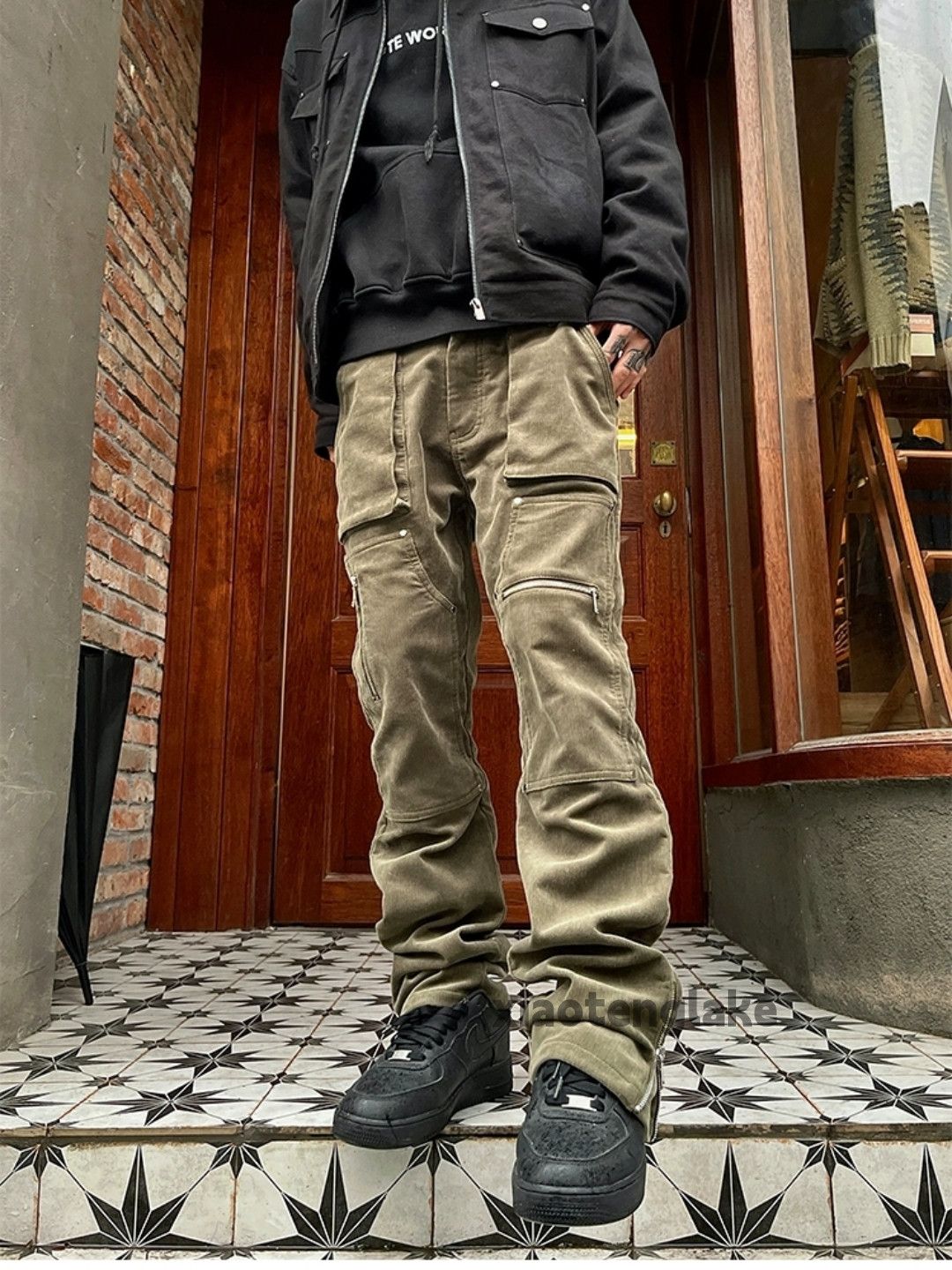 Designer × Japanese Brand × Vintage utility zipper flared carpenter workwear cargo pants Size US 36 / EU 52 - 5 Thumbnail
