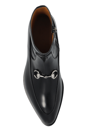 Gucci o1loc1c0426 823583 Men's Ankle Boots With Horsebit in Black Size US 10 / EU 43 - 5 Thumbnail