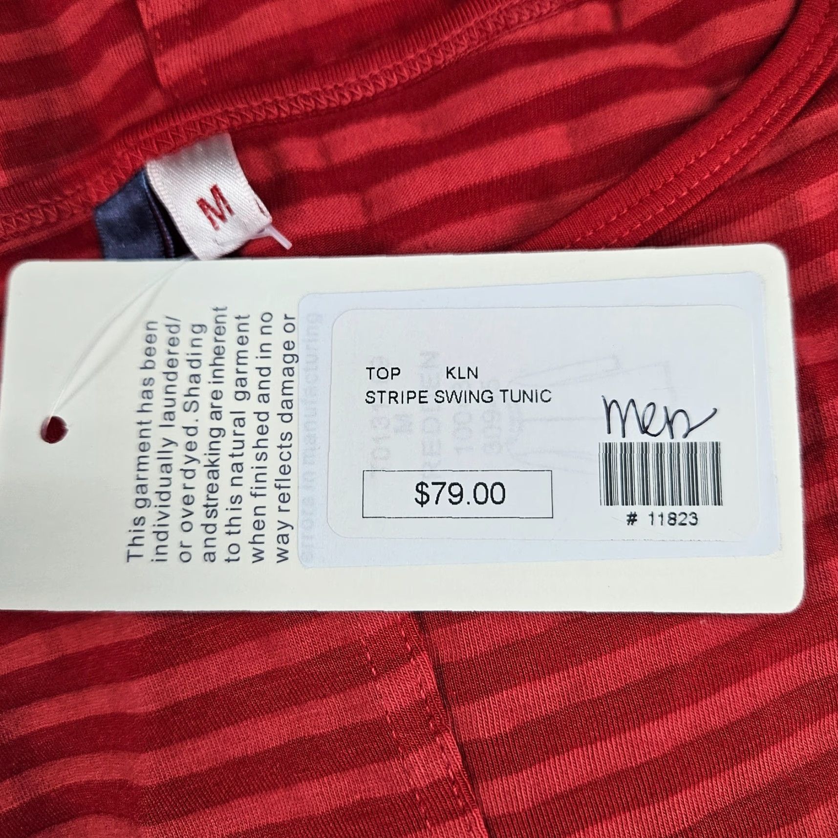 Vintage Heartstring Womens Swing Tunic Sz Medium Red Stripe 3/4 Sleeve Cotton Blend Blouse Size ONE SIZE - 6 Thumbnail