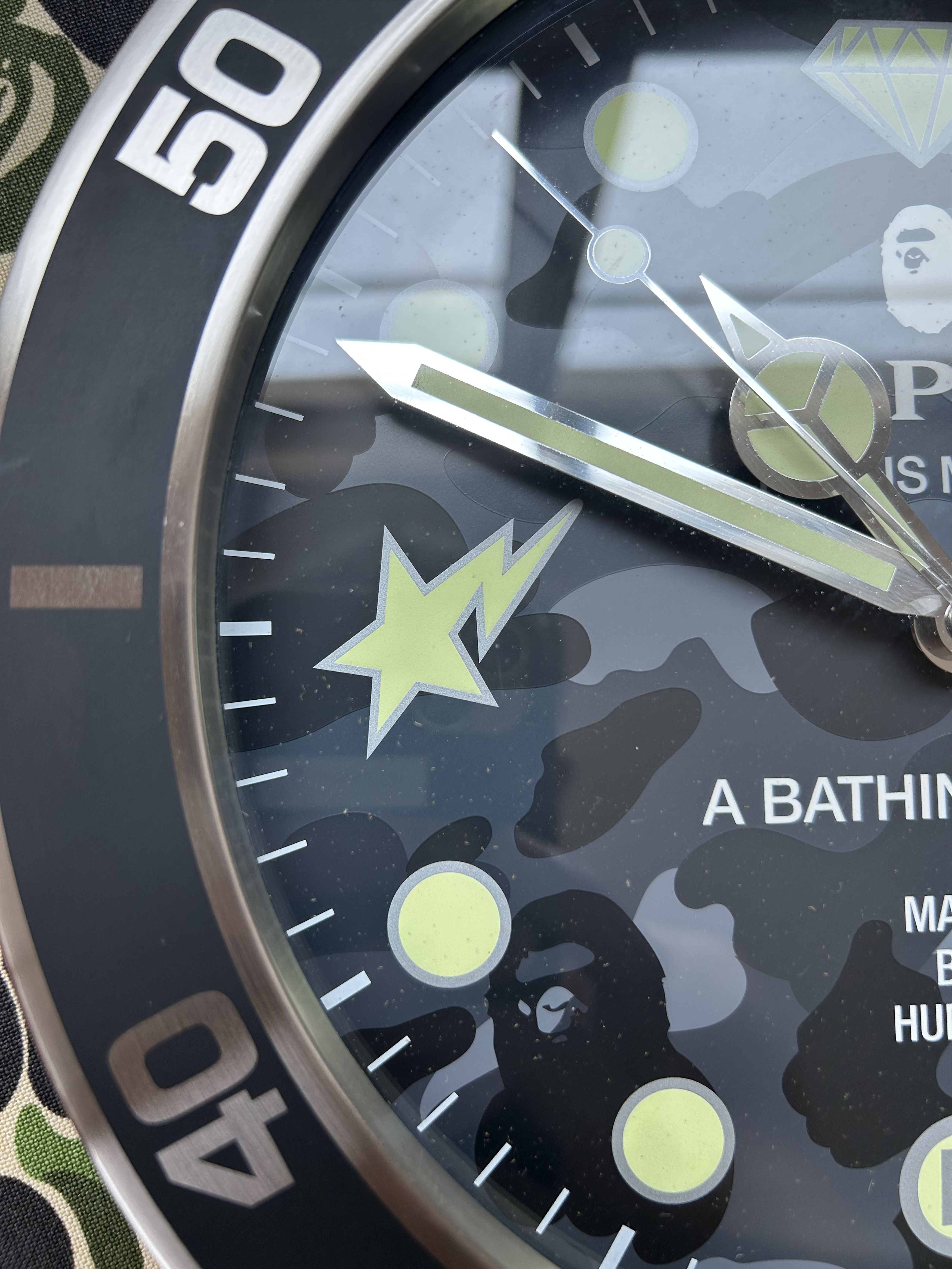 Bape A Bathing Ape Bapex Camo Wall Clock Dark Gray Size ONE SIZE - 3 Thumbnail