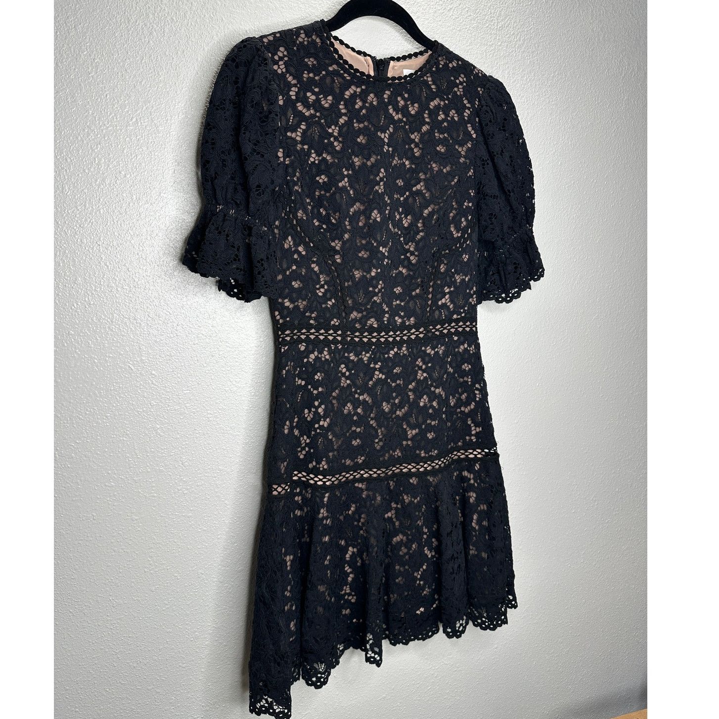 Jonathan Simkhai Jonathan Simkhai Black Eyelet Nude Lining Puff Sleeve Mini 4 Size S / US 4 / IT 40 - 4 Thumbnail