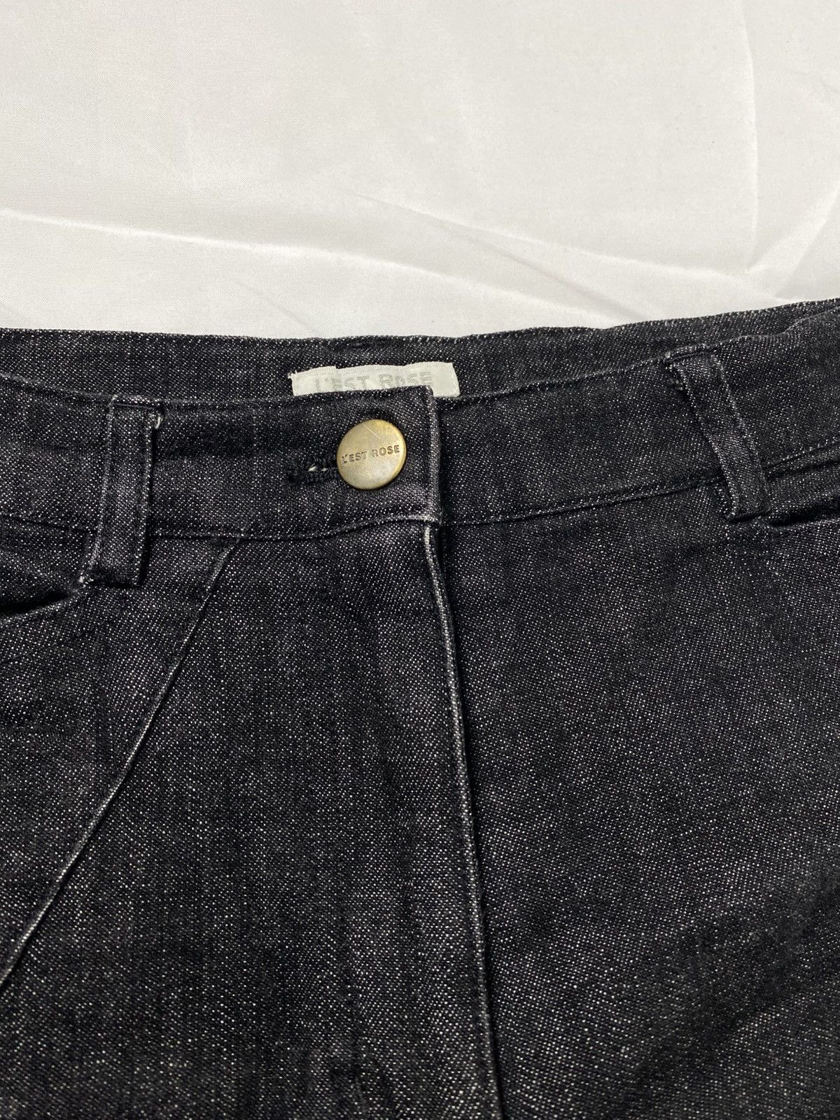Tornado Mart L’est Rose Flared Lace Up Denim Pants like Tornado Mart Size US 28 / EU 44 - 8 Thumbnail