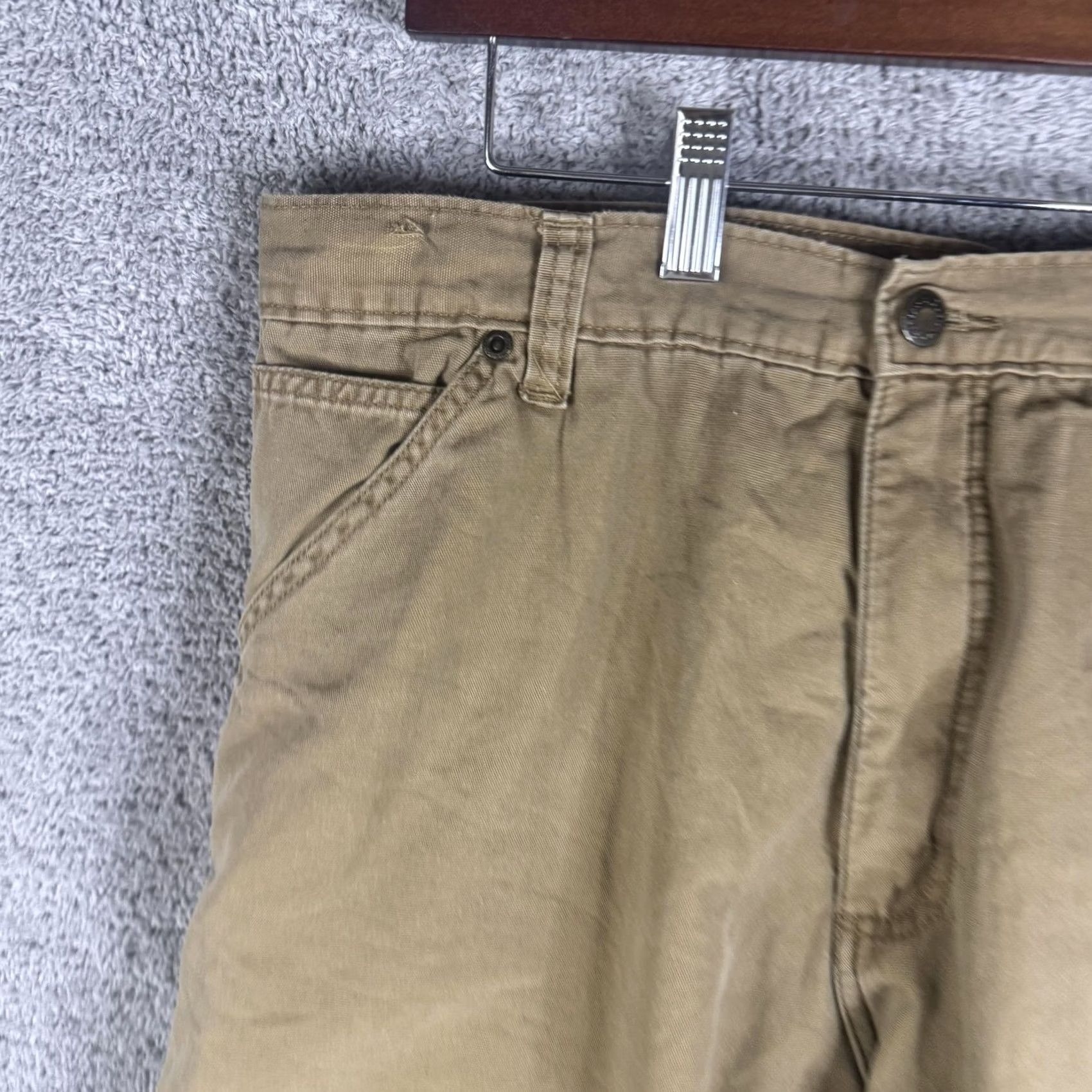 Wrangler Wrangler Carpenter Pants Mens 38x32 Beige Canvas Workwear Insulated Lined Pockets Thermal Front Zip Relaxed Straight Casual Workwear Size US 38 / EU 54 - 2 Thumbnail
