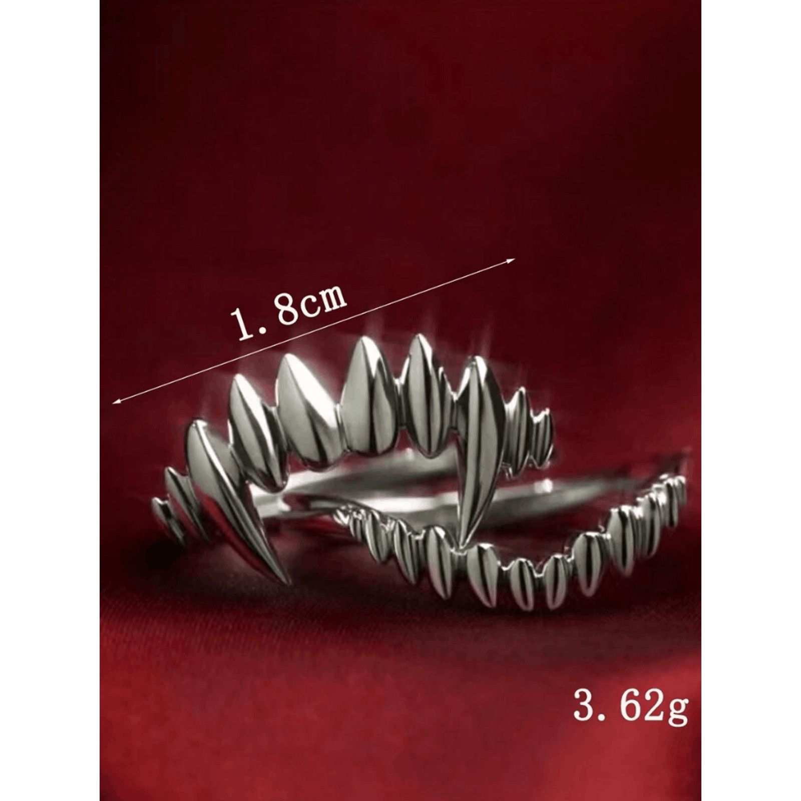 Other Wicked Silk Goth Emo Vampire Fang Ring 2pcs Set - Silver Size ONE SIZE - 5 Thumbnail