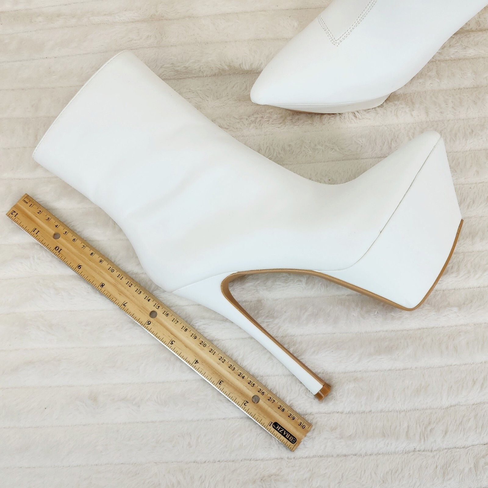 Other Kinder Pointy Toe Platform Stiletto Heel Ankle Boots Bright Size US 9 / IT 39 - 3 Thumbnail