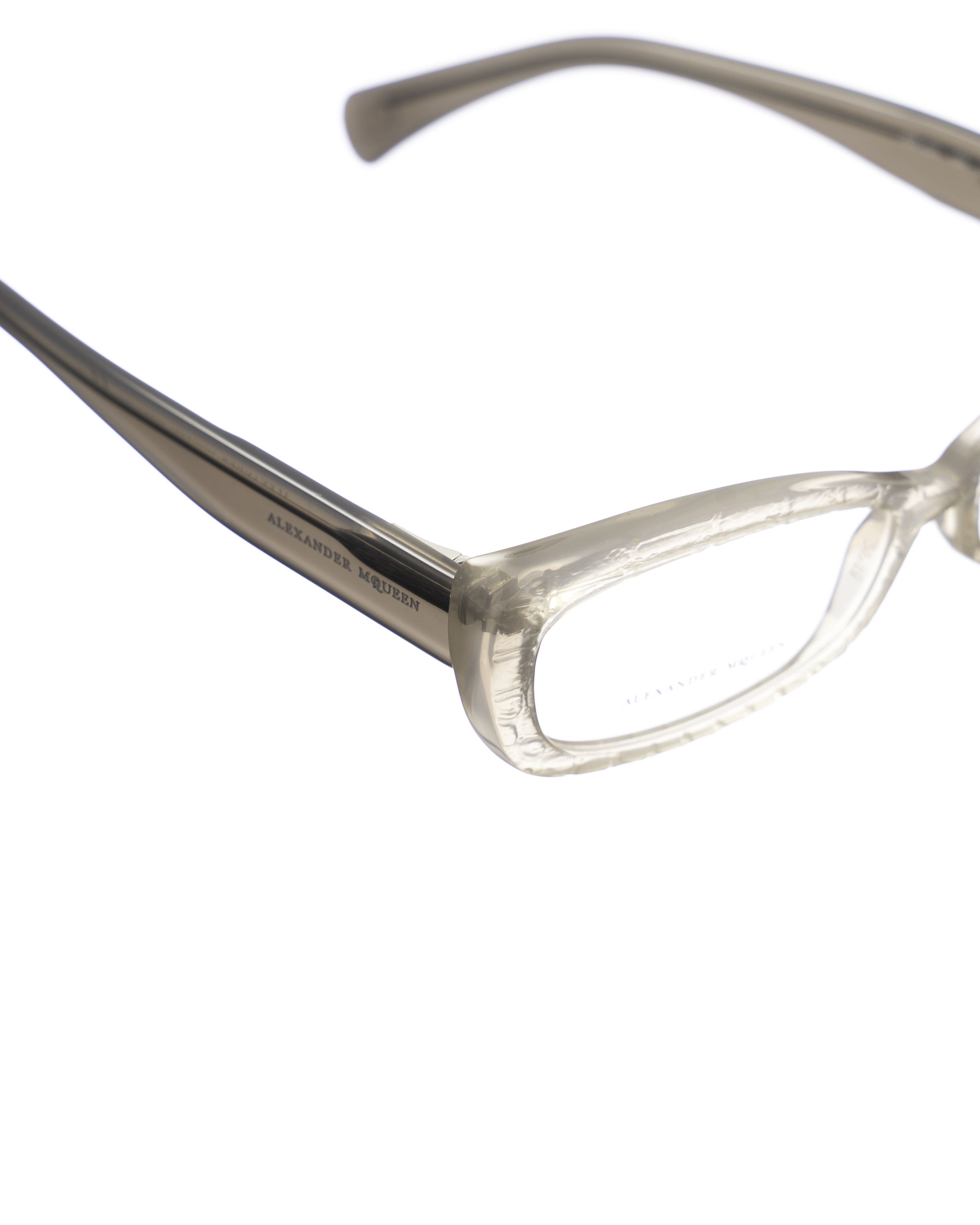 Alexander McQueen Alexander McQueen '90s Transparent Grey Cat Eye Glasses Size ONE SIZE - 3 Thumbnail