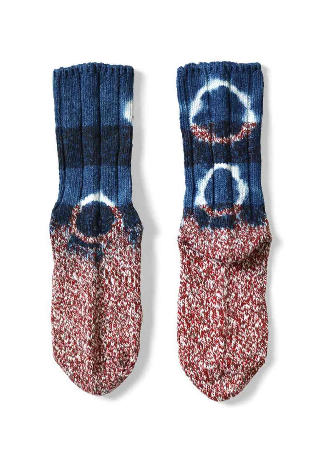 Kapital Kapital 56 Yarns Tokushima Shibori Dye Socks Indigo Size ONE SIZE - 6 Thumbnail