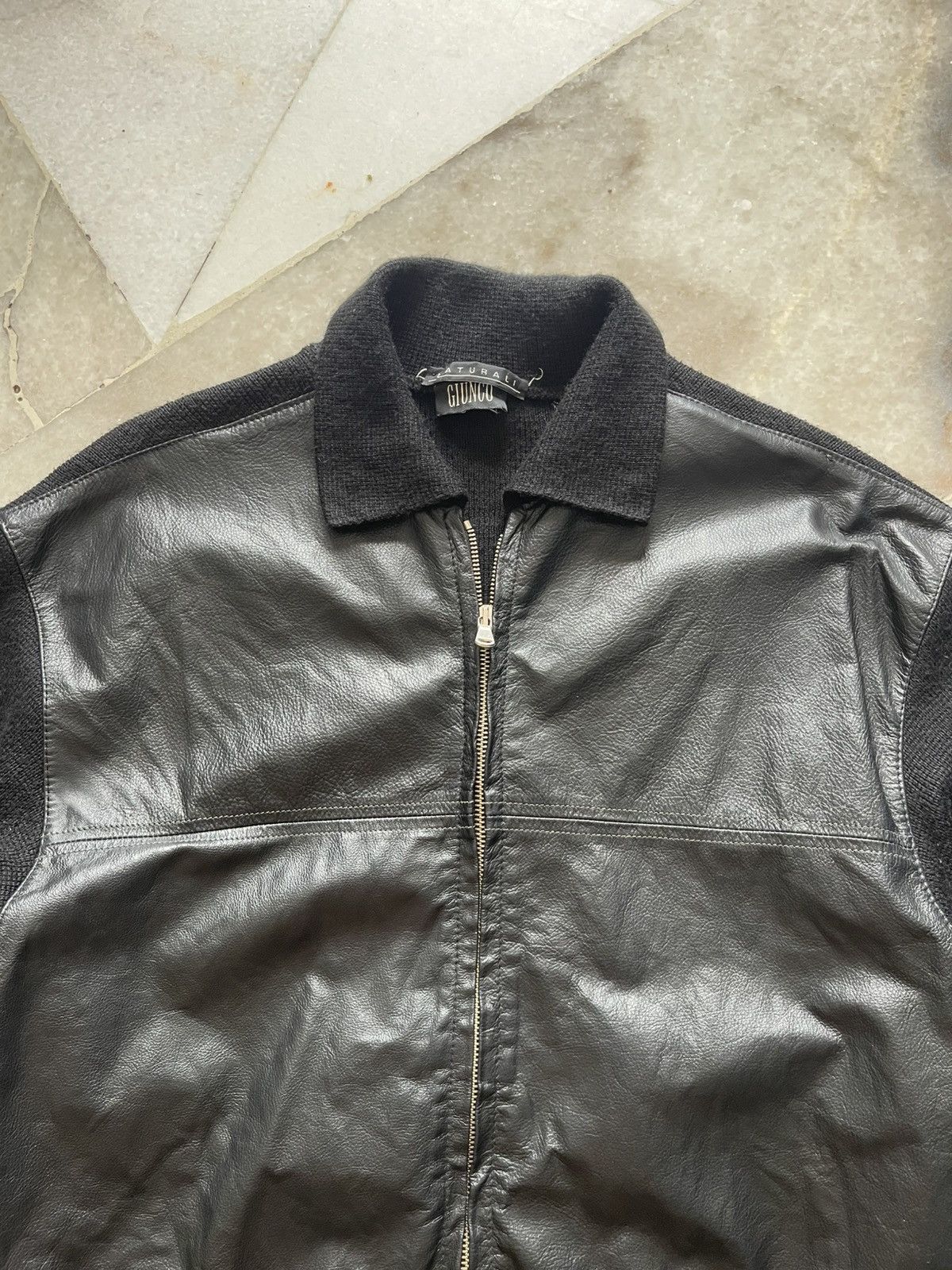 Vera Pelle Giunco Verra Pelle Leather Knit Jacket Size US M / EU 48-50 / 2 - 4 Thumbnail