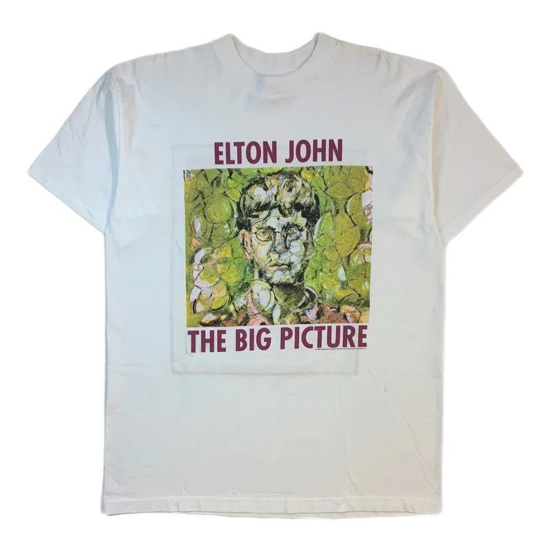 image of 1997 Elton John The Big Picture Tee White, Men's (Size Large)