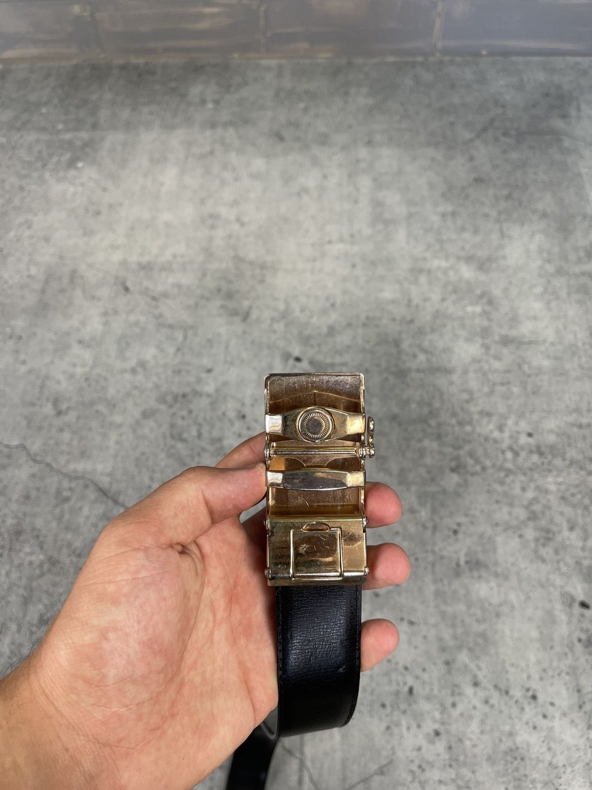 Giorgio Armani Vintage Armani Leather 130cm Belt Rare Big Buckle Logo Size ONE SIZE - 8 Thumbnail
